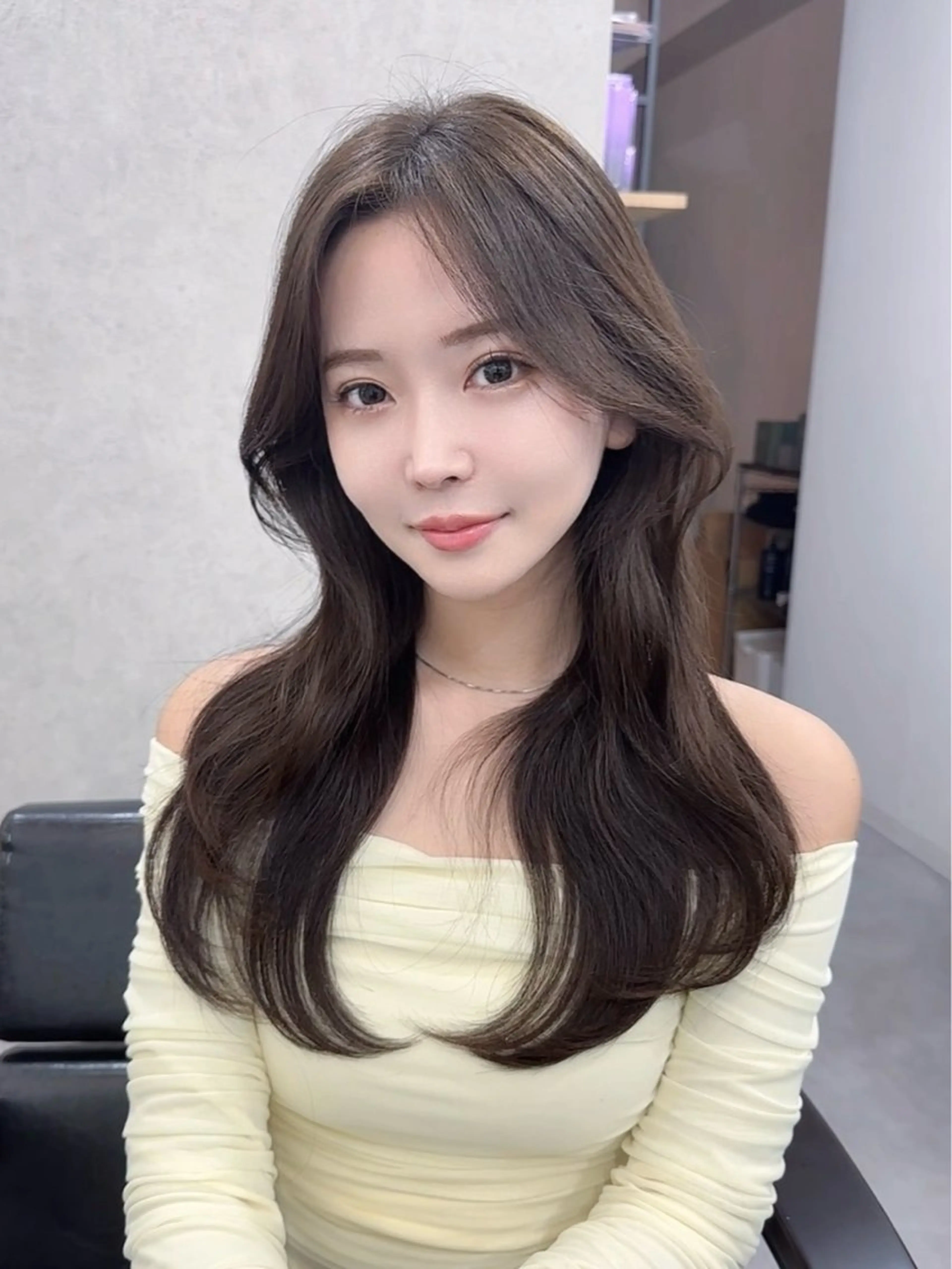 ロング カラー 韓国風ヘア レイヤーカット 木村 美紅のヘアスタイル