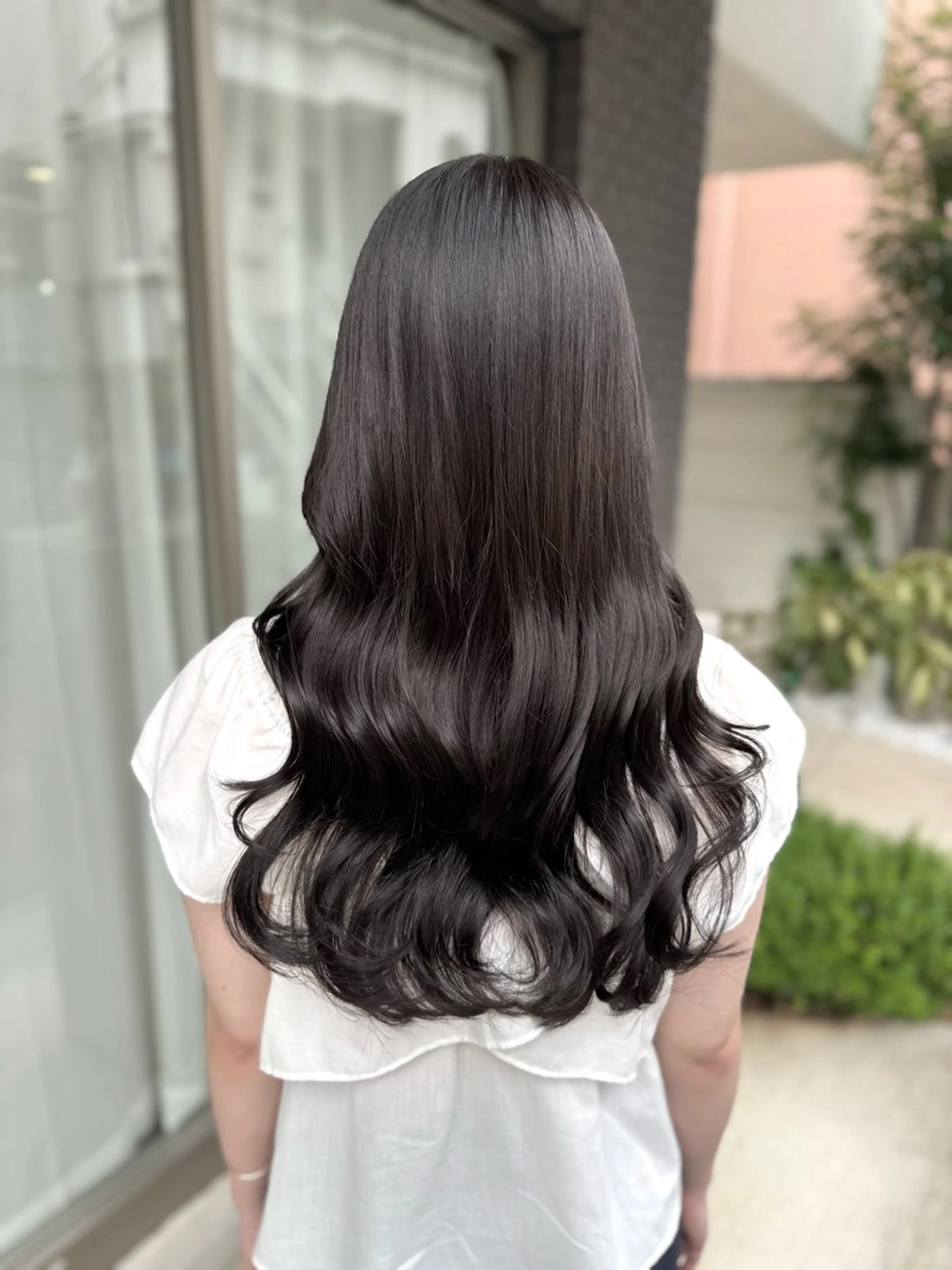 ロング カラー ディープラベンダー グレージュ ラベンダーカラー ラベンダーグレージュ ラベンダーグレー グレージュ/レイヤー /韓国ヘア/RISAのヘアスタイル