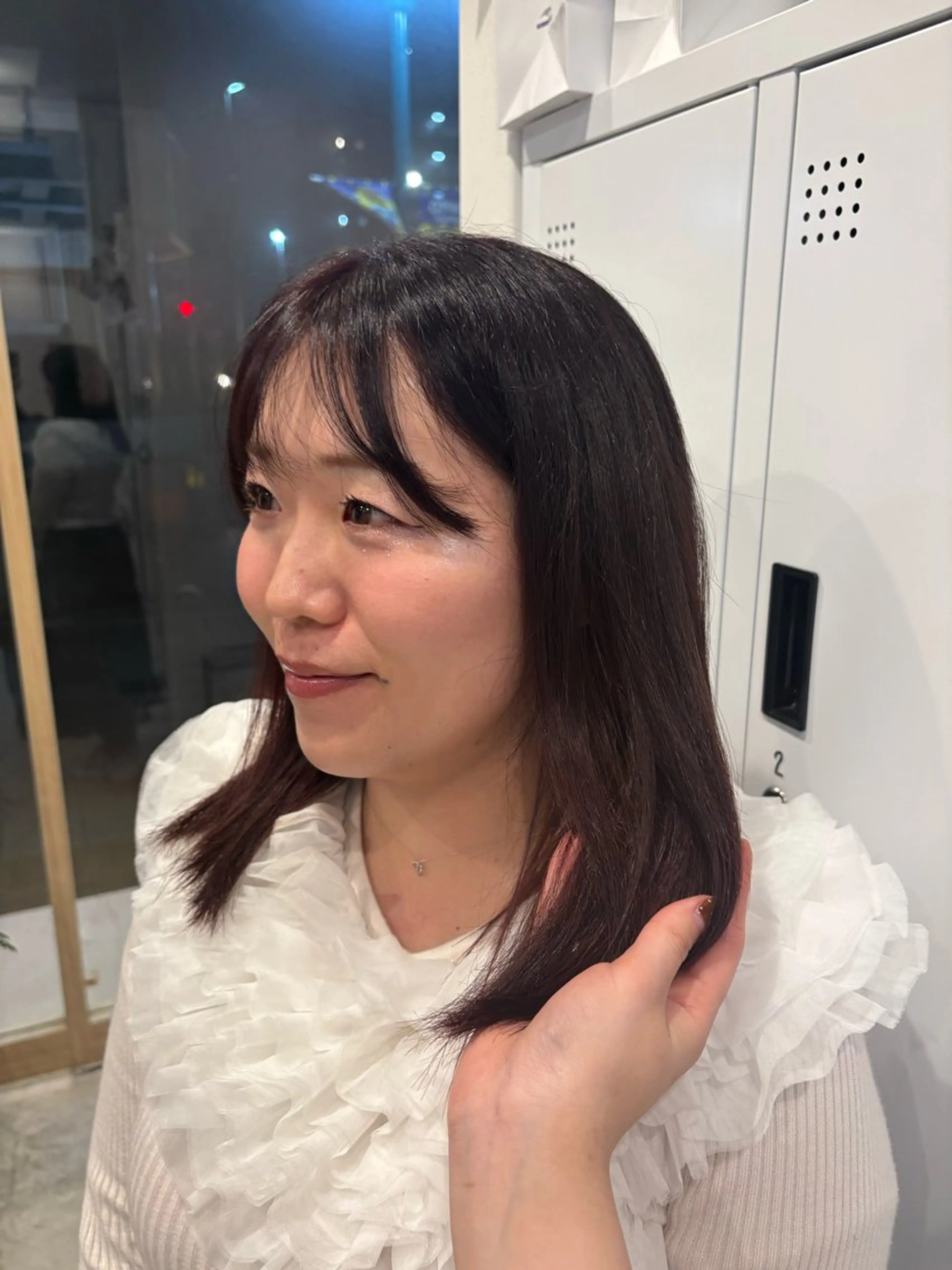 ミディアム ヘアカラー さくらこ/オリーブ カラー/カラーモデルのヘアスタイル