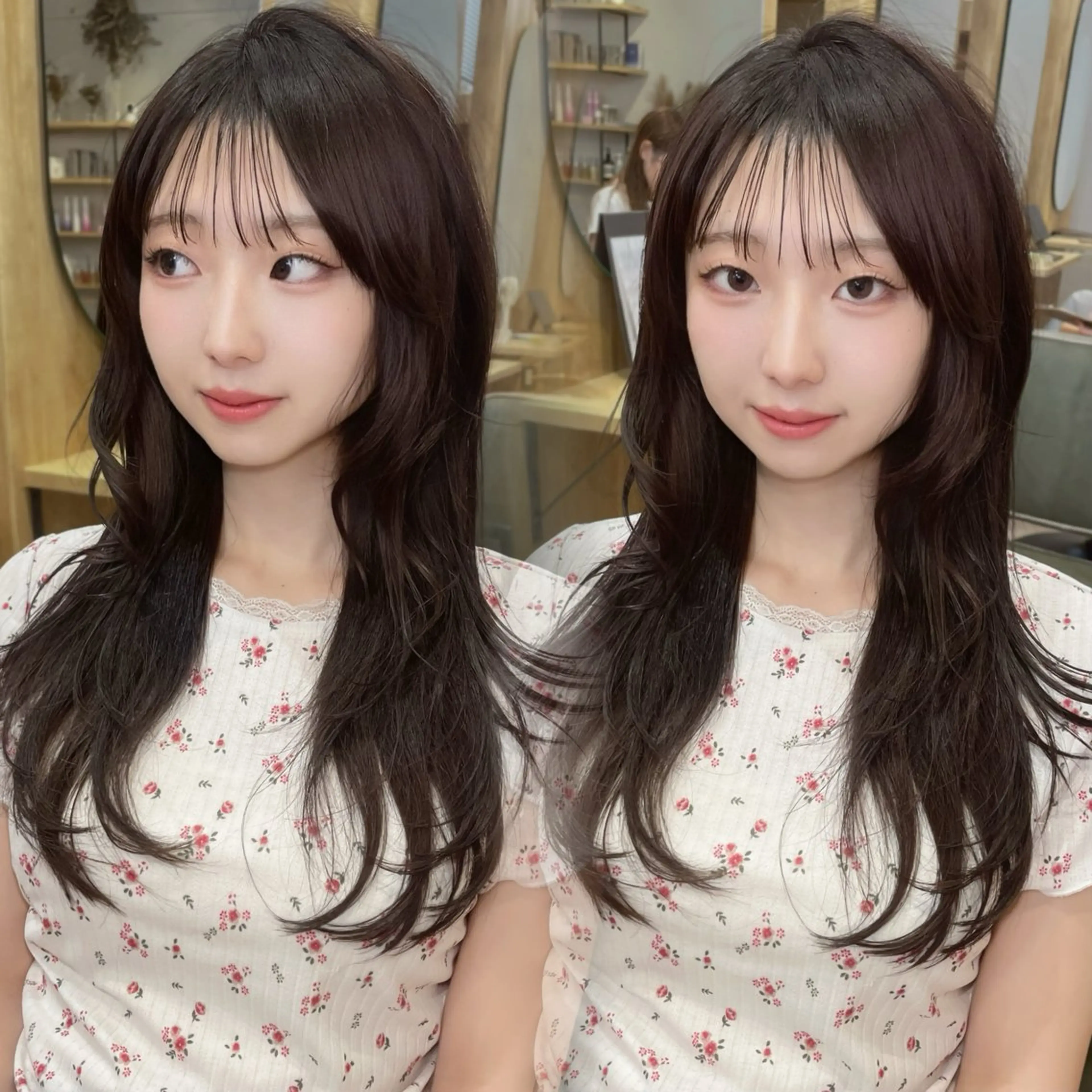 ロング レイヤーカット カット ヘアカラー トリートメント 似合わせカット/ 顔周りカット/まりなのヘアスタイル