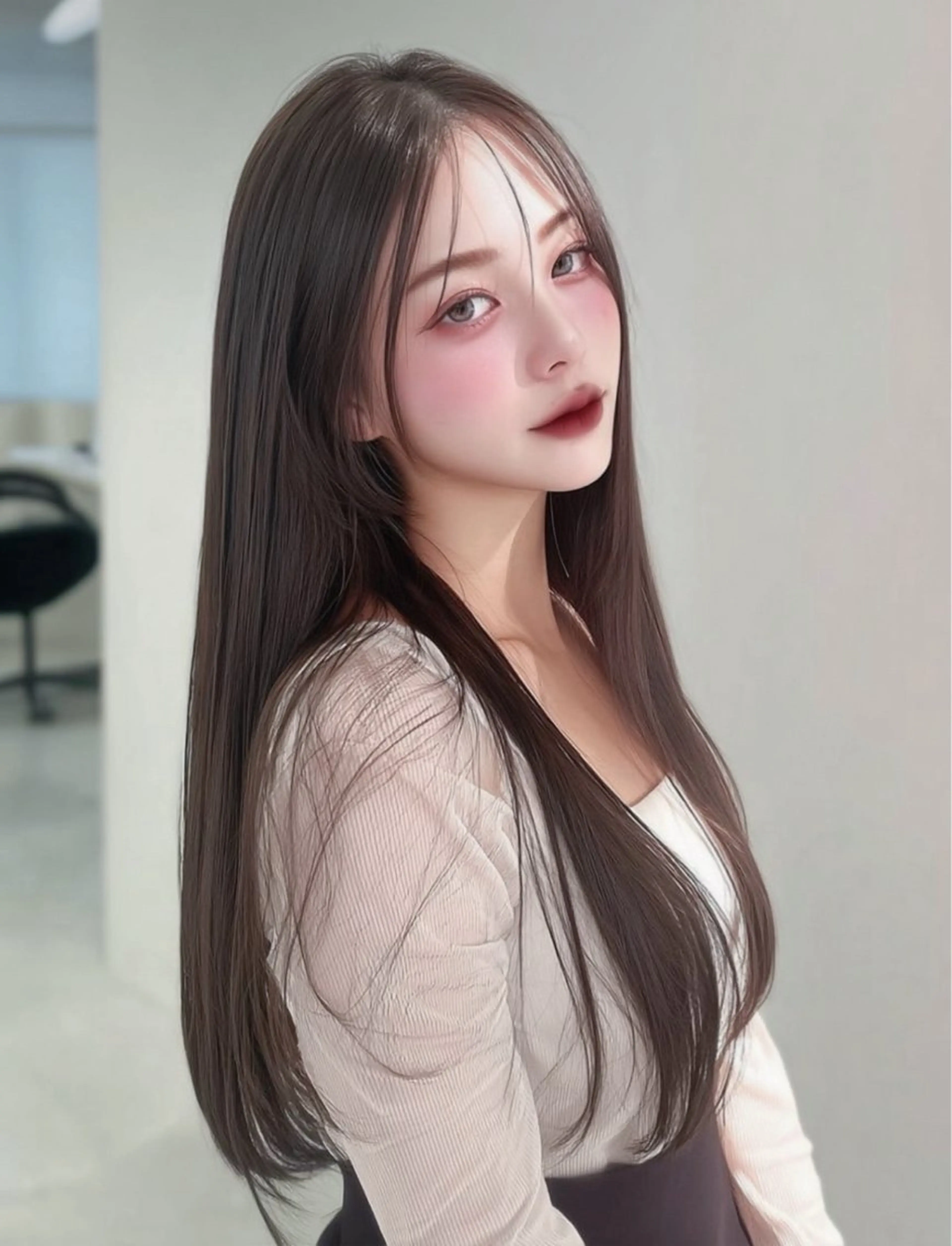 ロング カット トリートメント mao🖤顔周り／ レイヤー／髪質改善のヘアスタイル