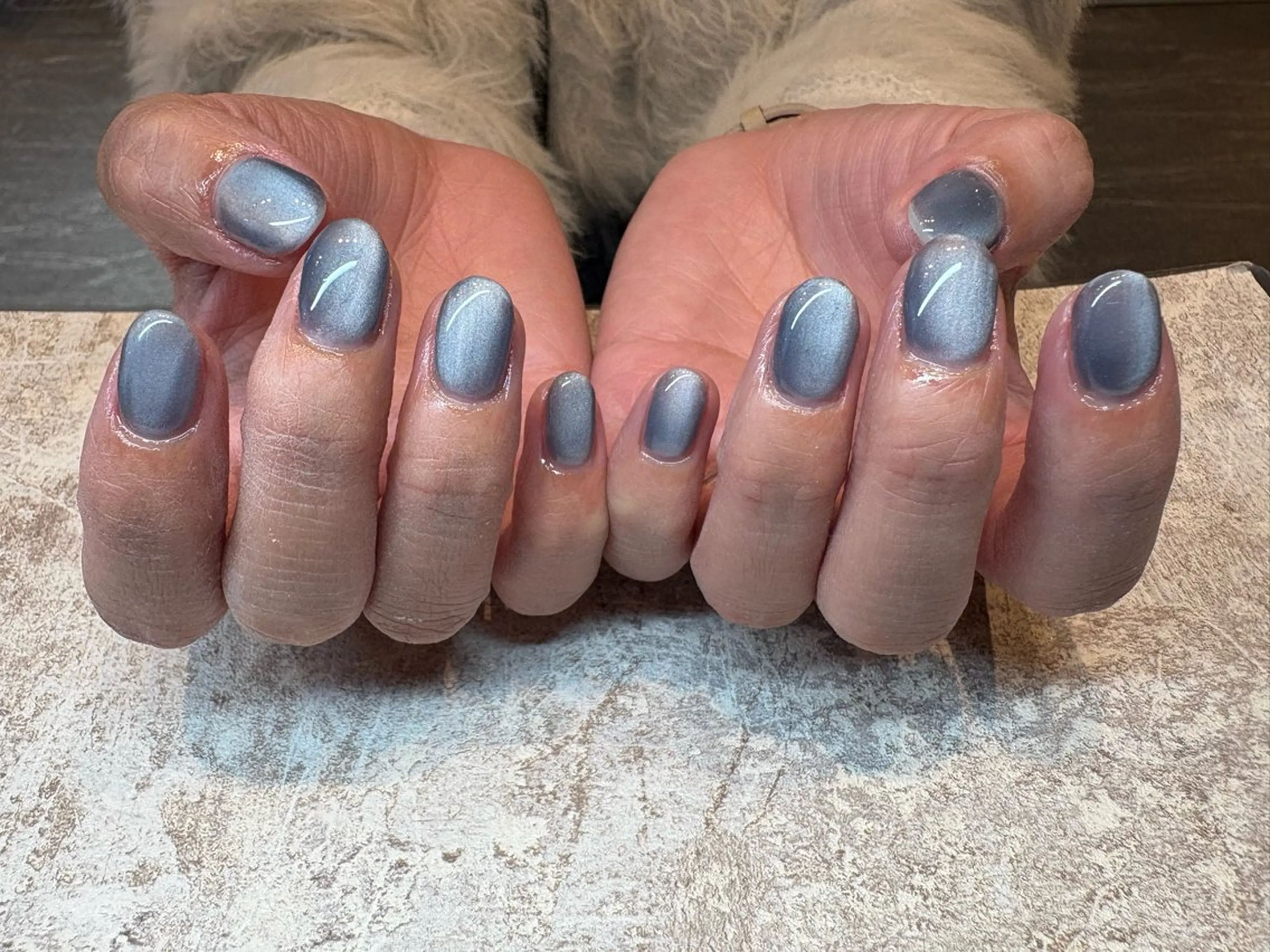 ネイル ブルー マグネットネイル MANAMI W【今福鶴見店】のネイルデザイン