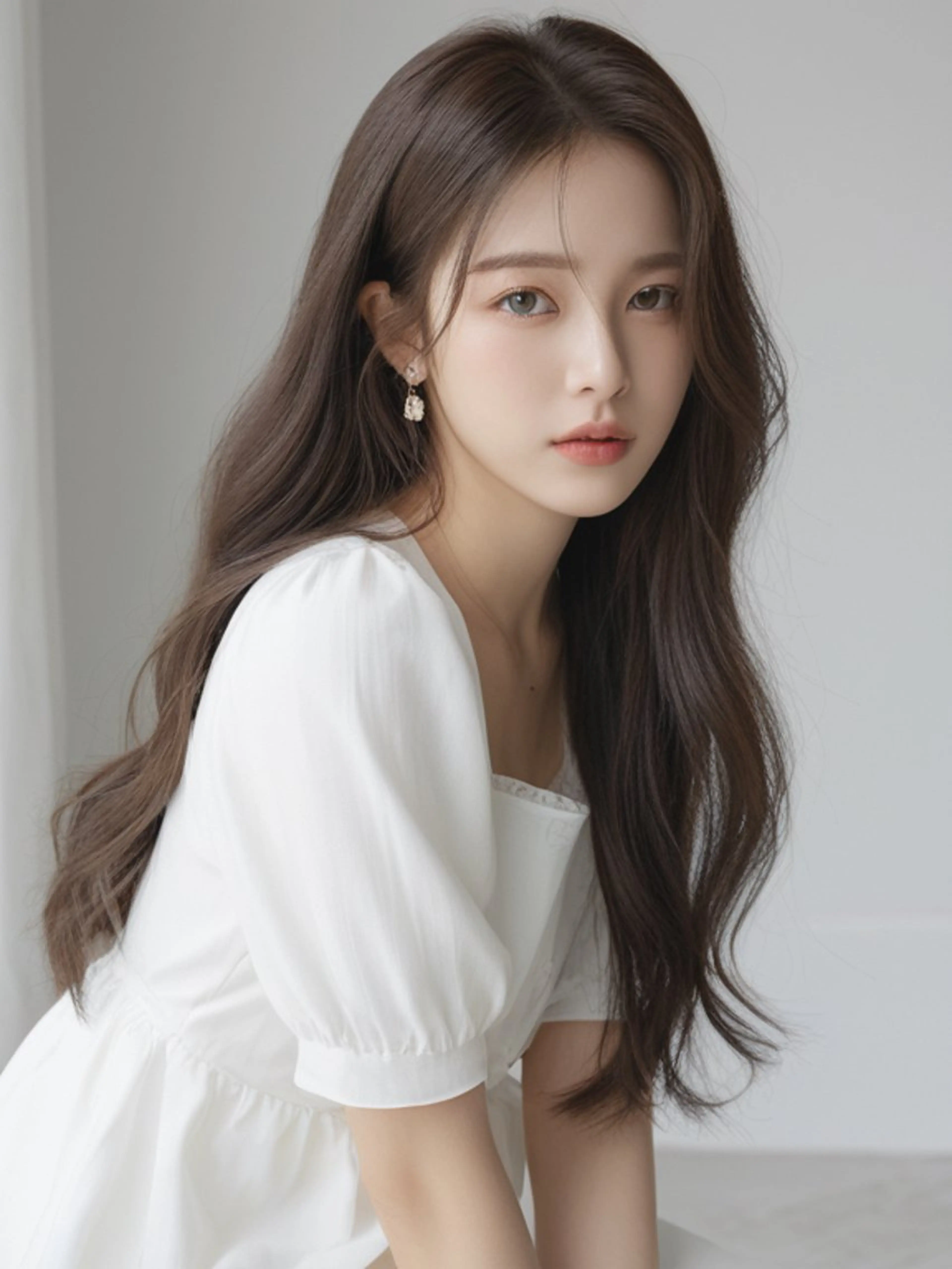 ロング くびれヘア 韓国風ヘア レイヤーカット シースルーバング カット ヘアカラー トリートメント 新宿/韓国レイヤー/ 顔まわり/メンズヘアのヘアスタイル