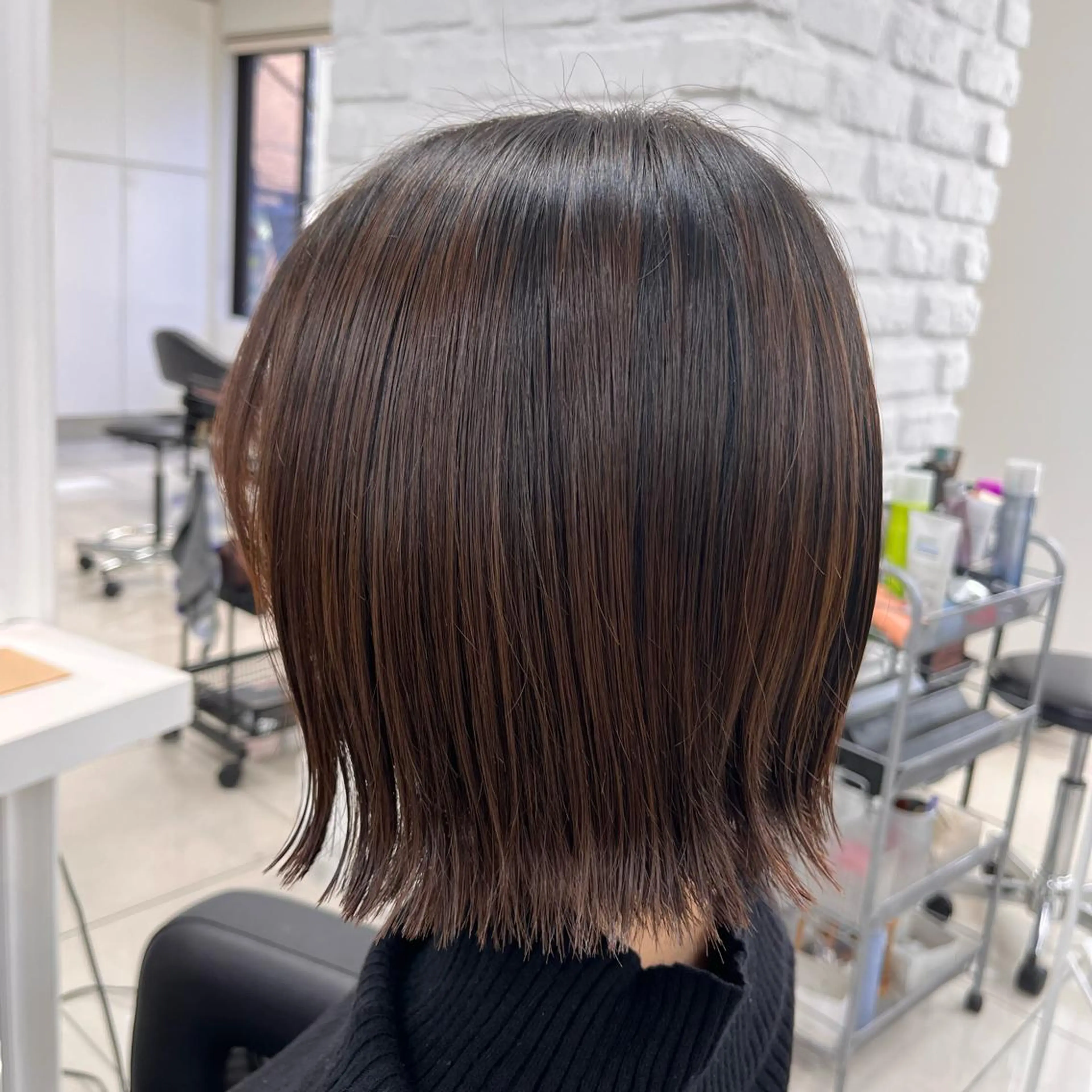 ショート ボブ 外ハネヘア カット 【メンズ縮毛矯正/ Ryoka】のヘアスタイル