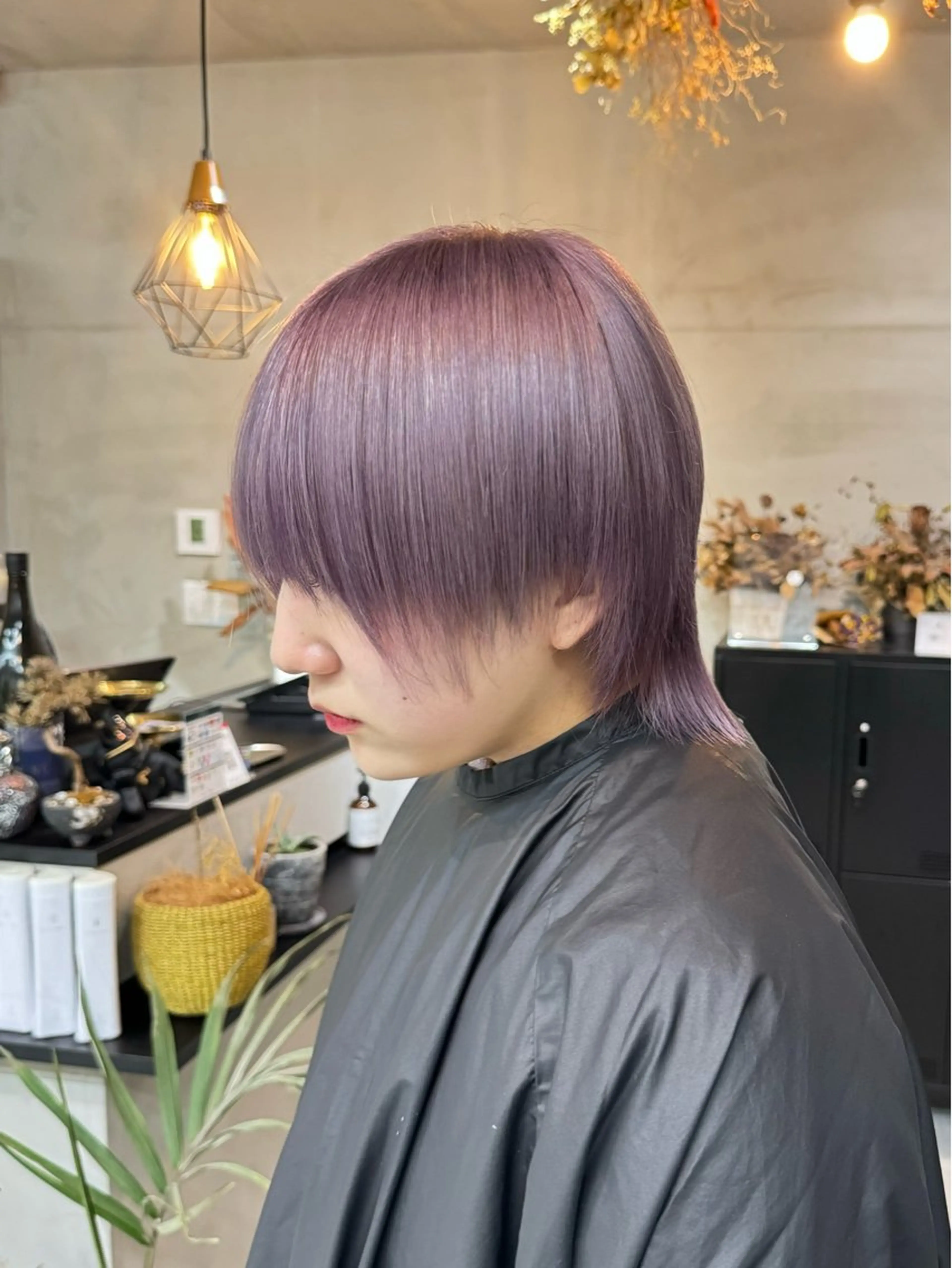 カラー ブリーチ ピンクカラー lit 松井乃愛のヘアスタイル