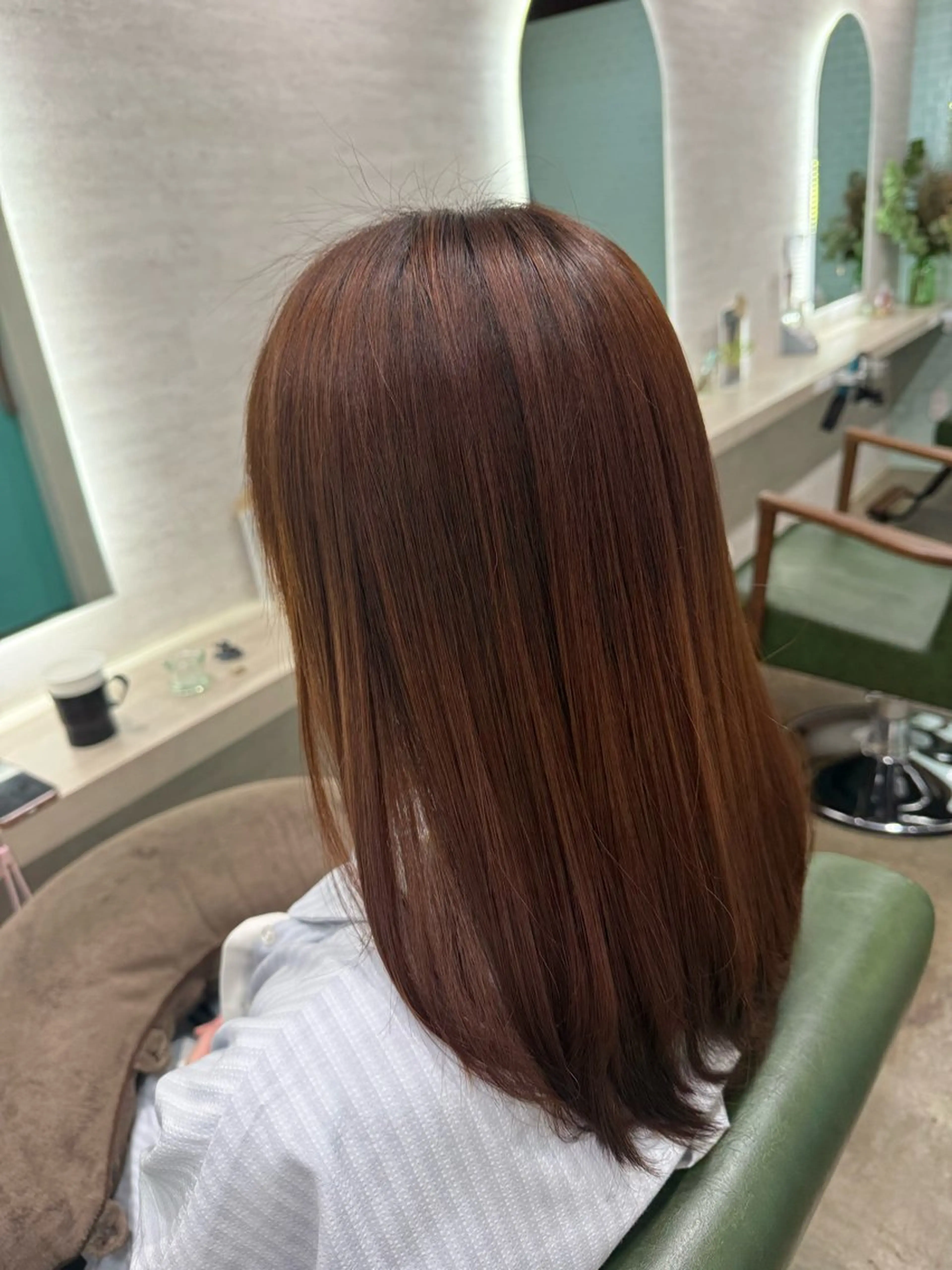 ミディアム カラー カット ヘアカラー トリートメント ヘッドスパ 縮毛矯正/ /関内/あべももこのヘアスタイル