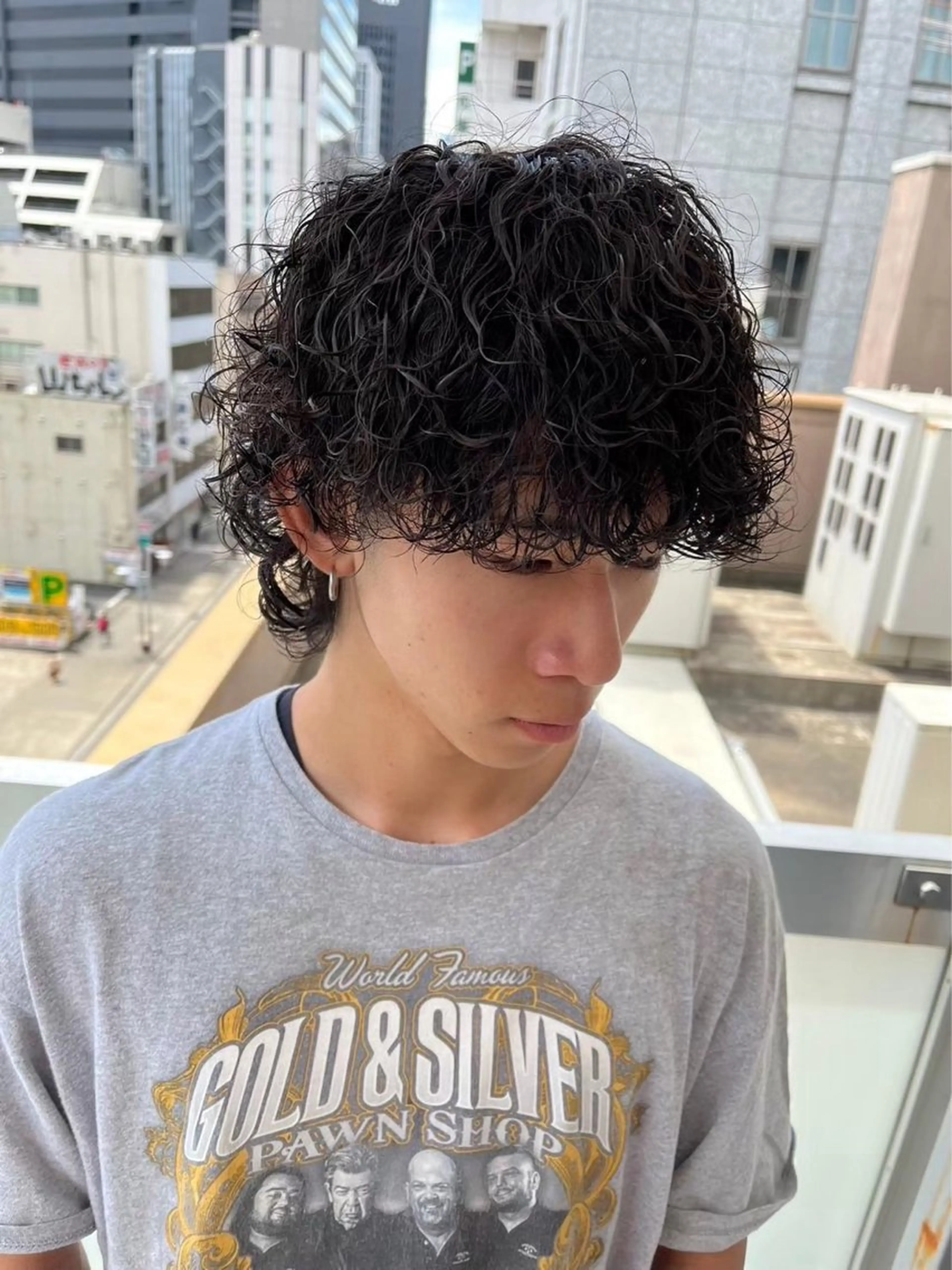 パーマ メンズ LUVISM ボブ りきカットモデル募集のヘアスタイル