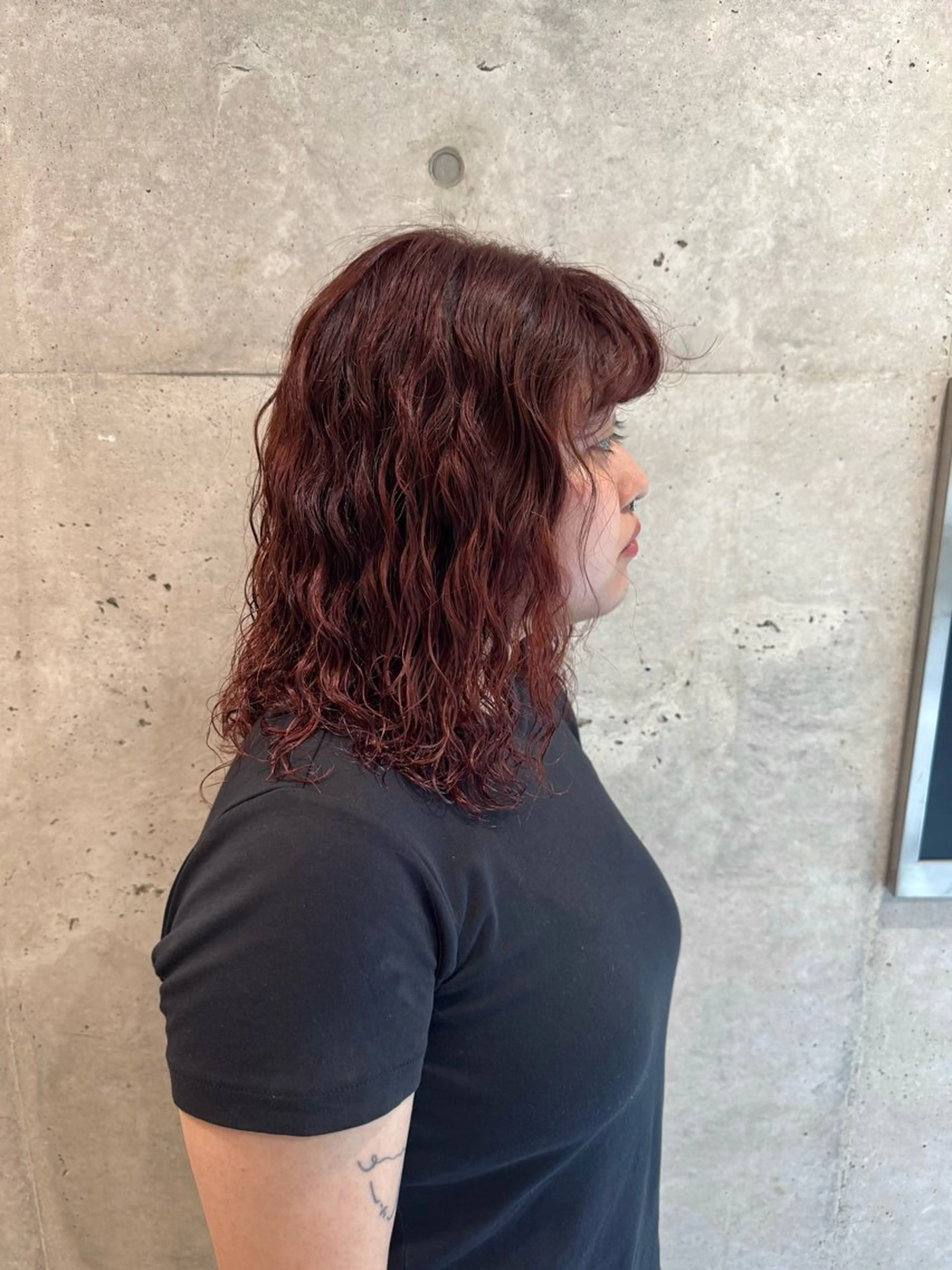 ミディアム カラー 切りっぱなしボブ ショートボブ アッシュ ベージュカラー グレージュ 髪質改善マスター 長尾勇弥/梅田中津のヘアスタイル