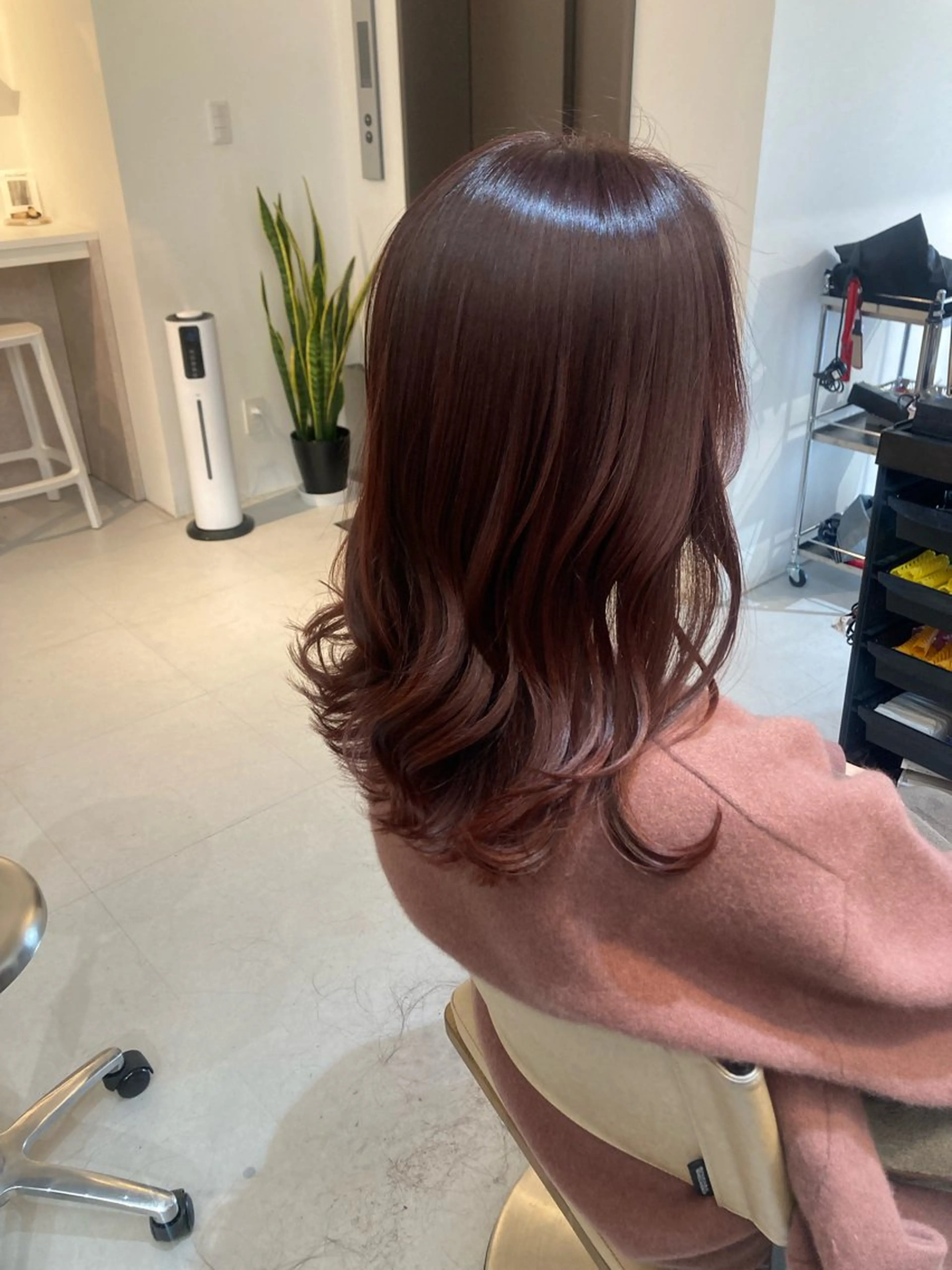 セミロング ✨色持ちの良い艶 カラー✨蟹江真世のヘアスタイル