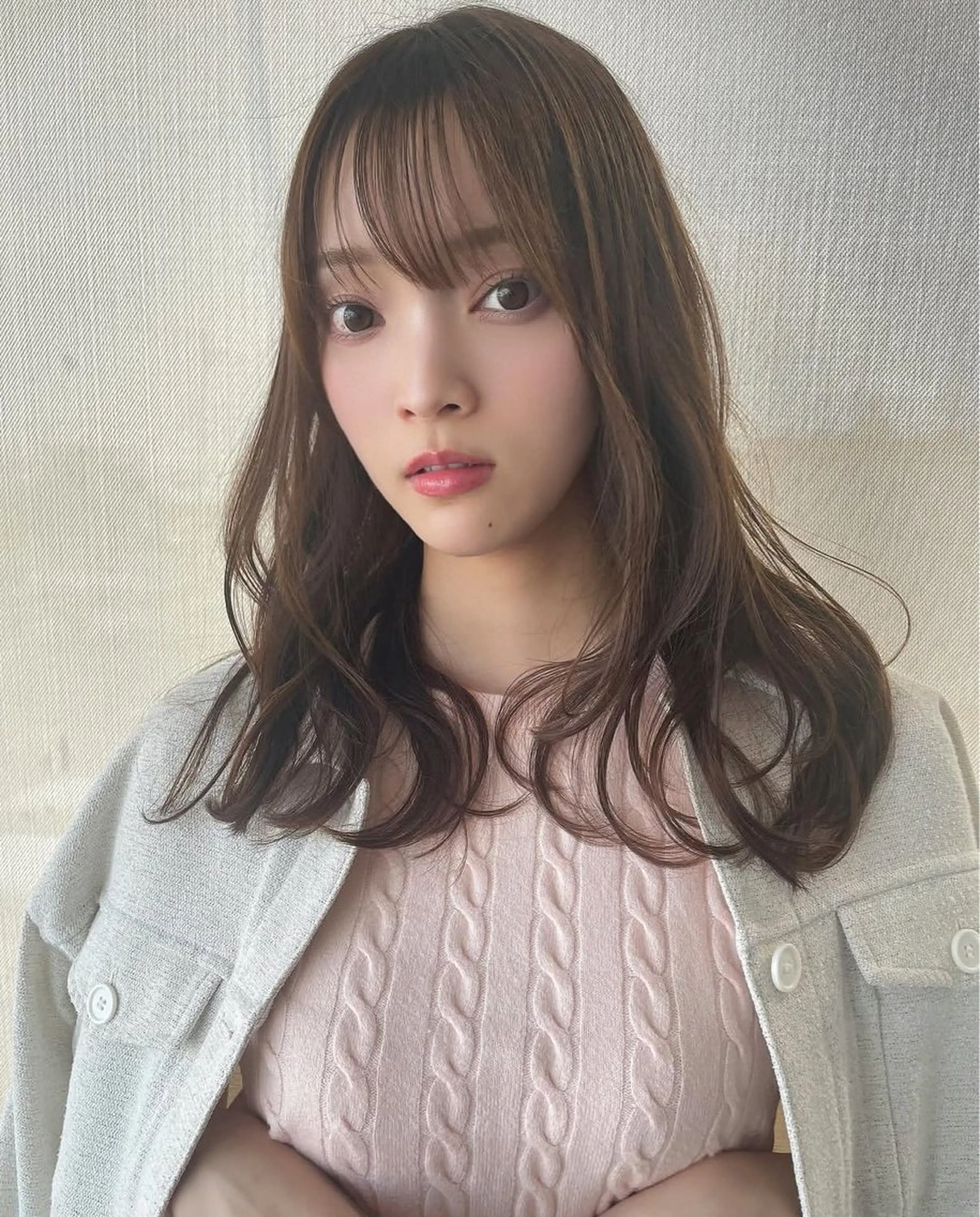 セミロング カラー 顔まわりレイヤー 韓国風ヘア レイヤーカット カット ヘアカラー トリートメント 河合秀明/ショート /ボブ/レイヤーのヘアスタイル