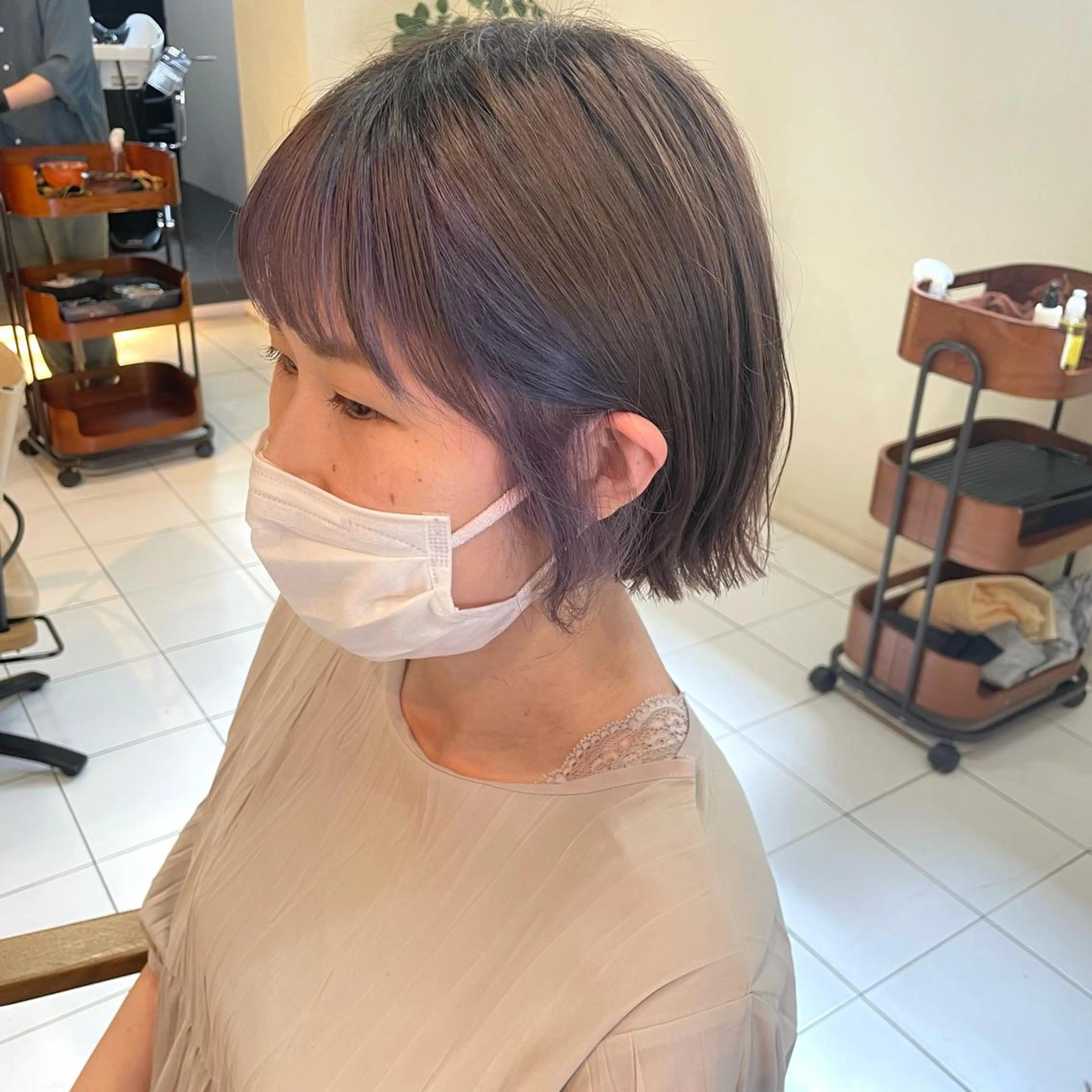 ショート カラー パープルカラー 透明感カラー/ 寺田千雅子のヘアスタイル