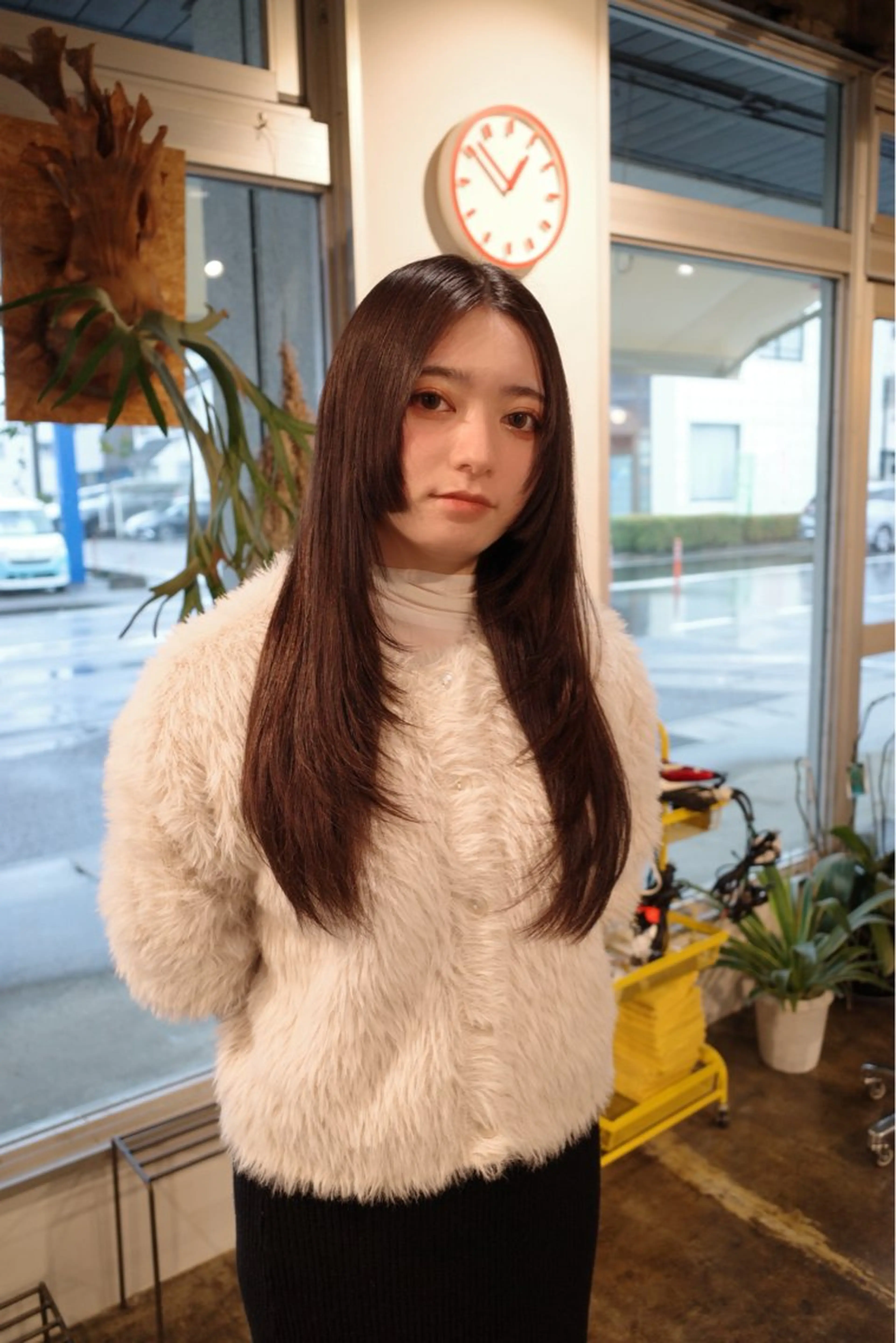 ロング 姫カット 韓国風ヘア レイヤーカット 安藤 結花のヘアスタイル