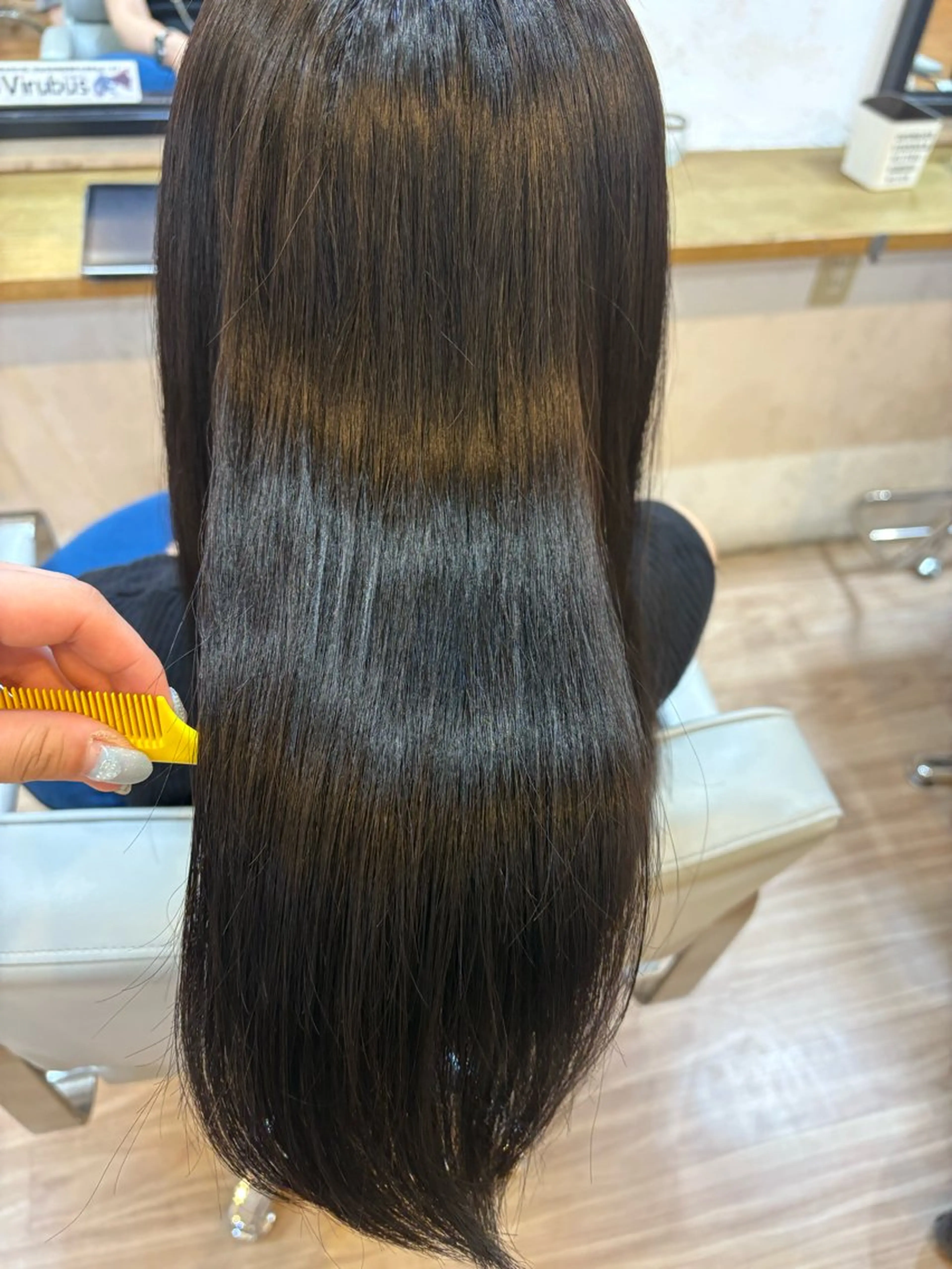 ロング ヘアカラー トリートメント 韓国ヘアー🇰🇷 MIWAのヘアスタイル