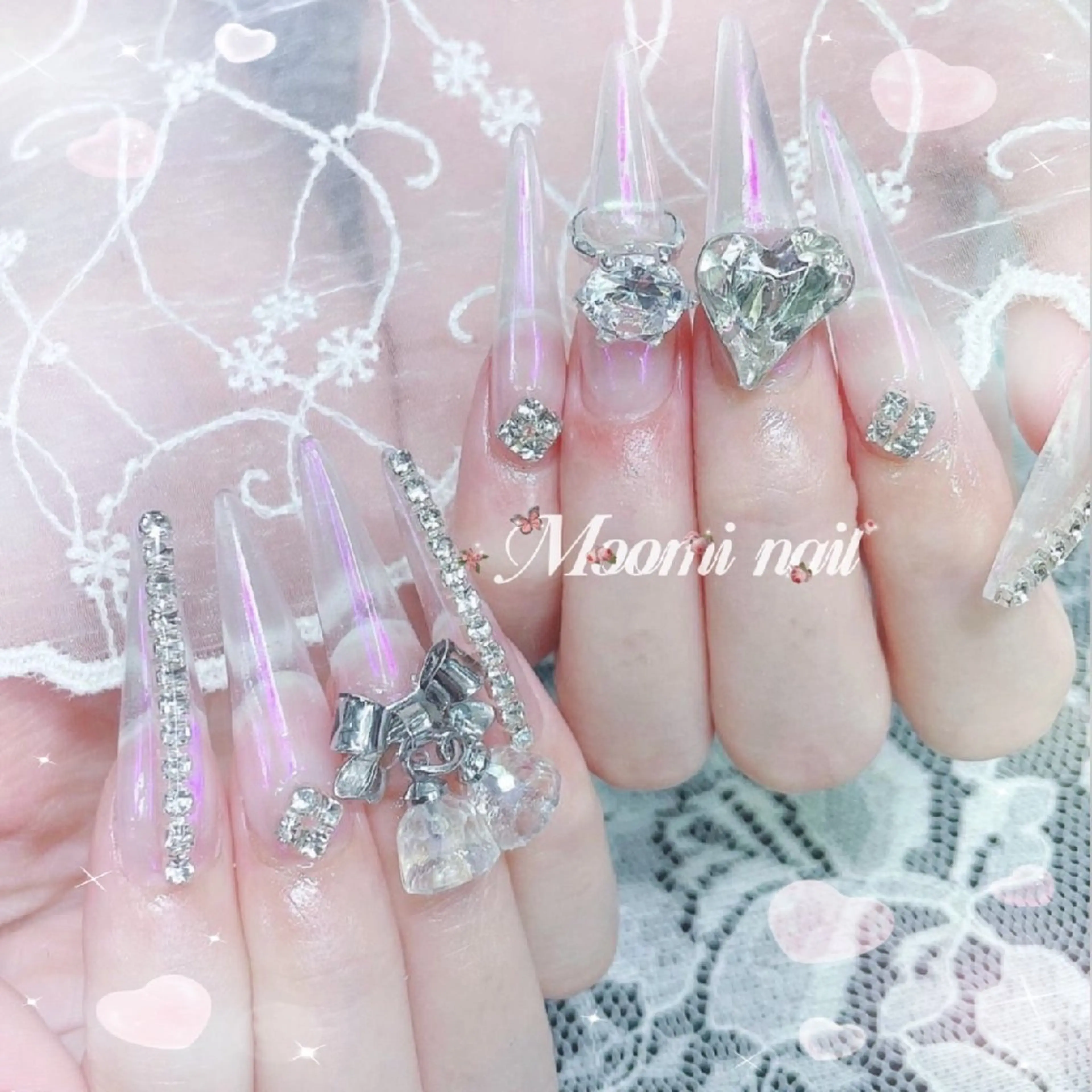 ネイル アートネイル 成人式 長さ出し フットネイル フレンチネイル moomi nail スカルプ専門のネイルデザイン