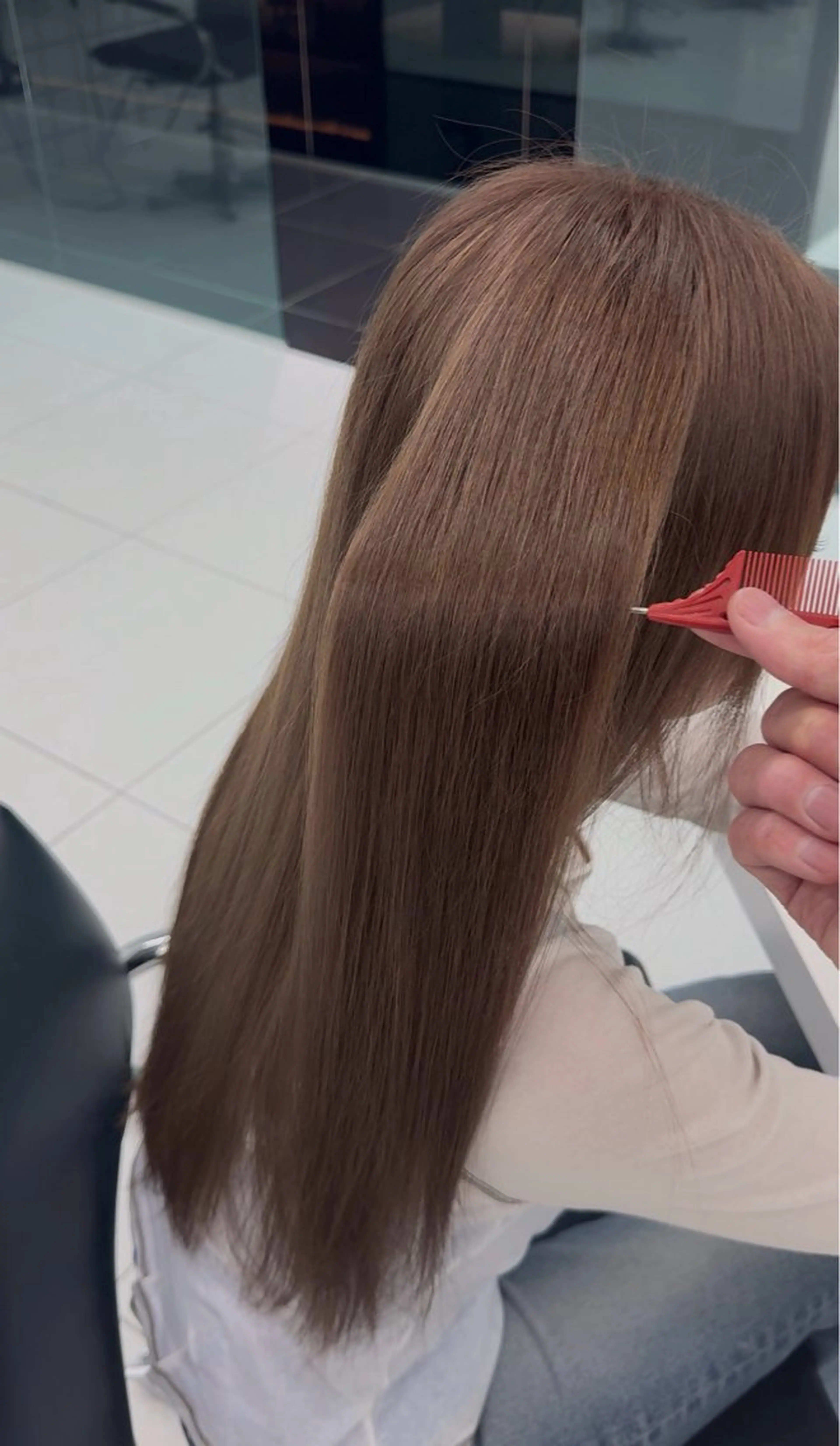 ロング カラー ブラウンカラー 透明感カラー ピンクカラー ピンクブラウン ロング ヘアカラー 宗形 建哉/渋谷のヘアスタイル