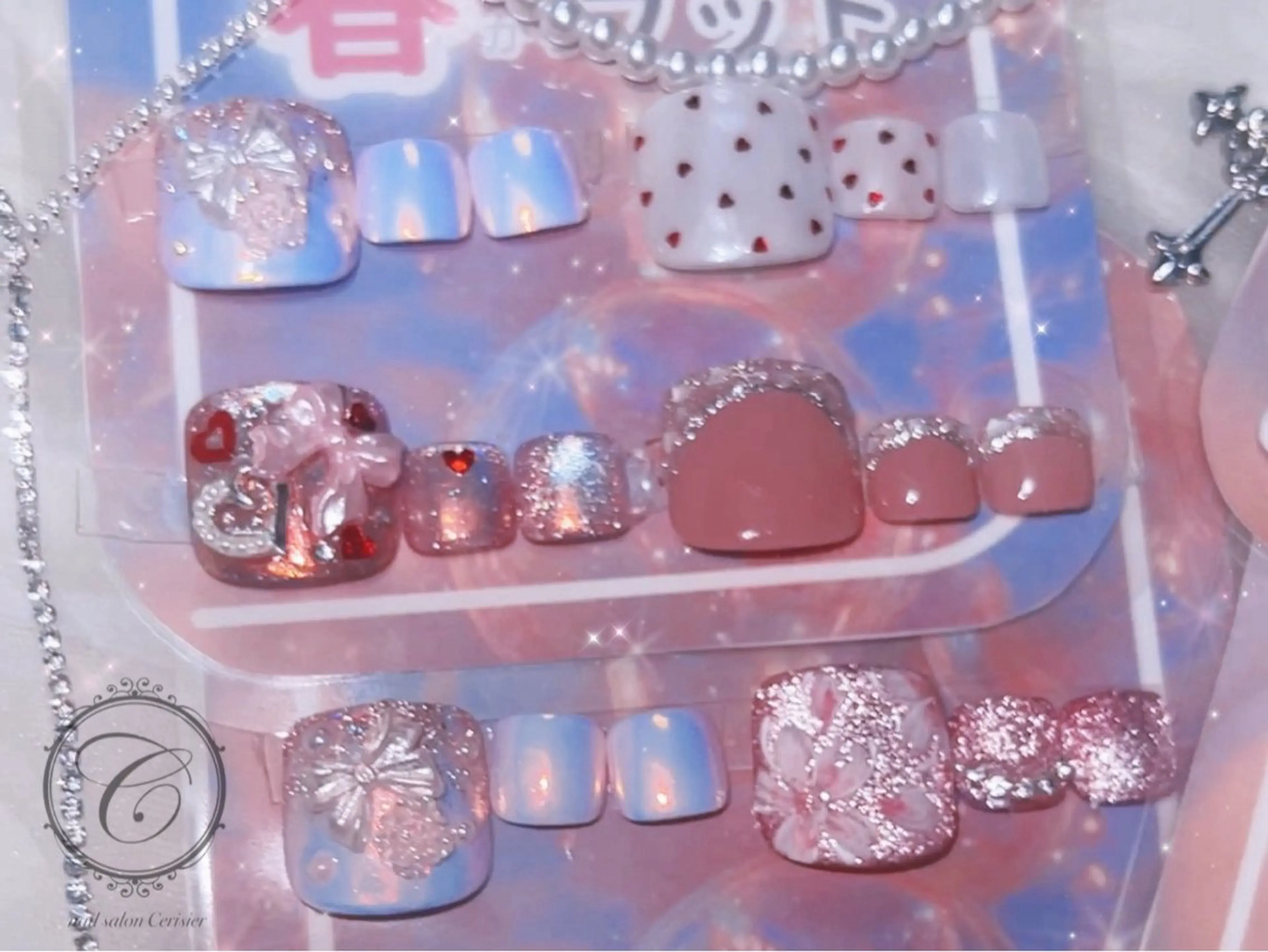 ネイル フットネイル ジェルネイル パラジェル 春ネイル cerisier 坂本のネイルデザイン