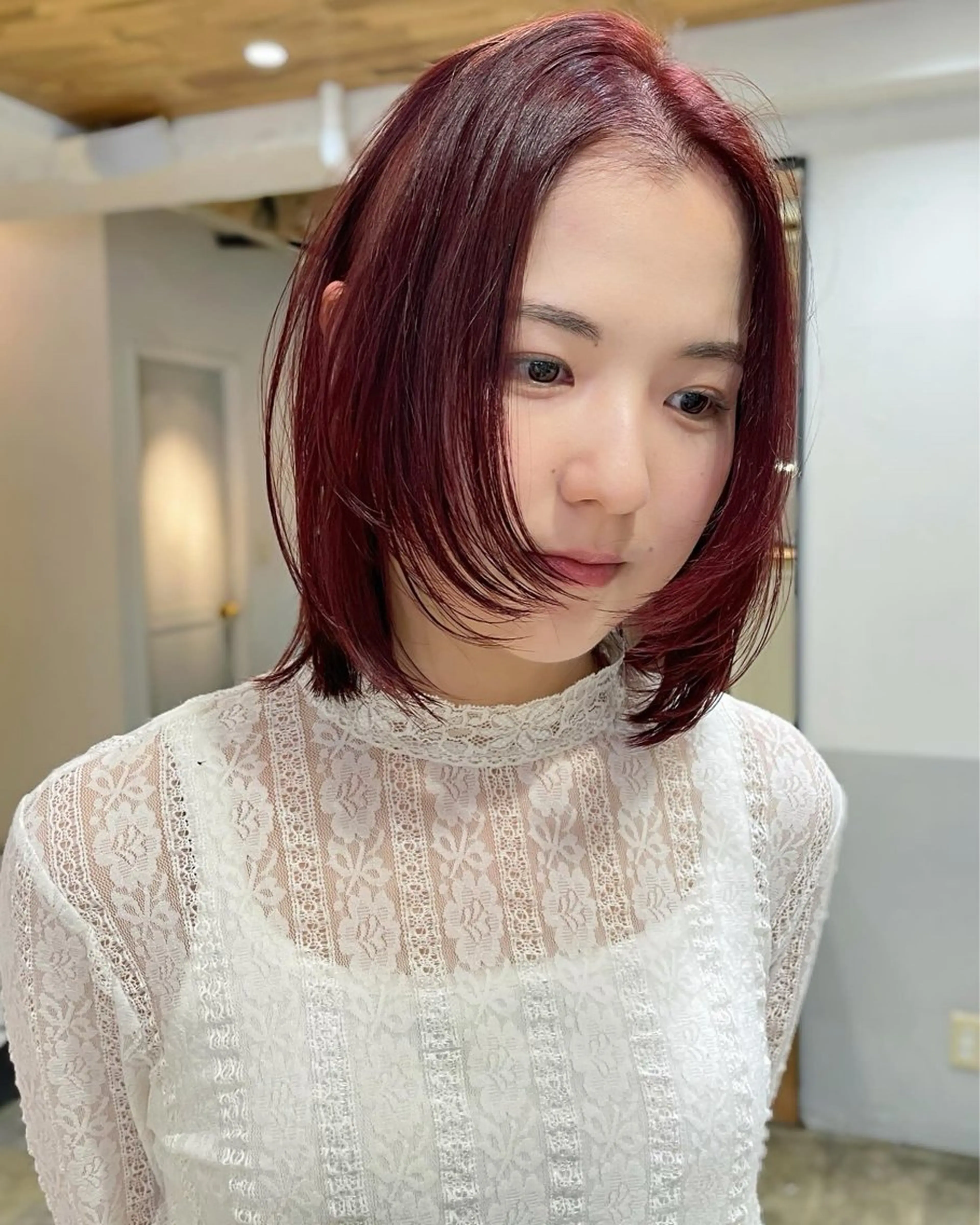 ミディアム カラー ヘアカラー トリートメント レイヤー/透明感 カラー/Tamakiのヘアスタイル