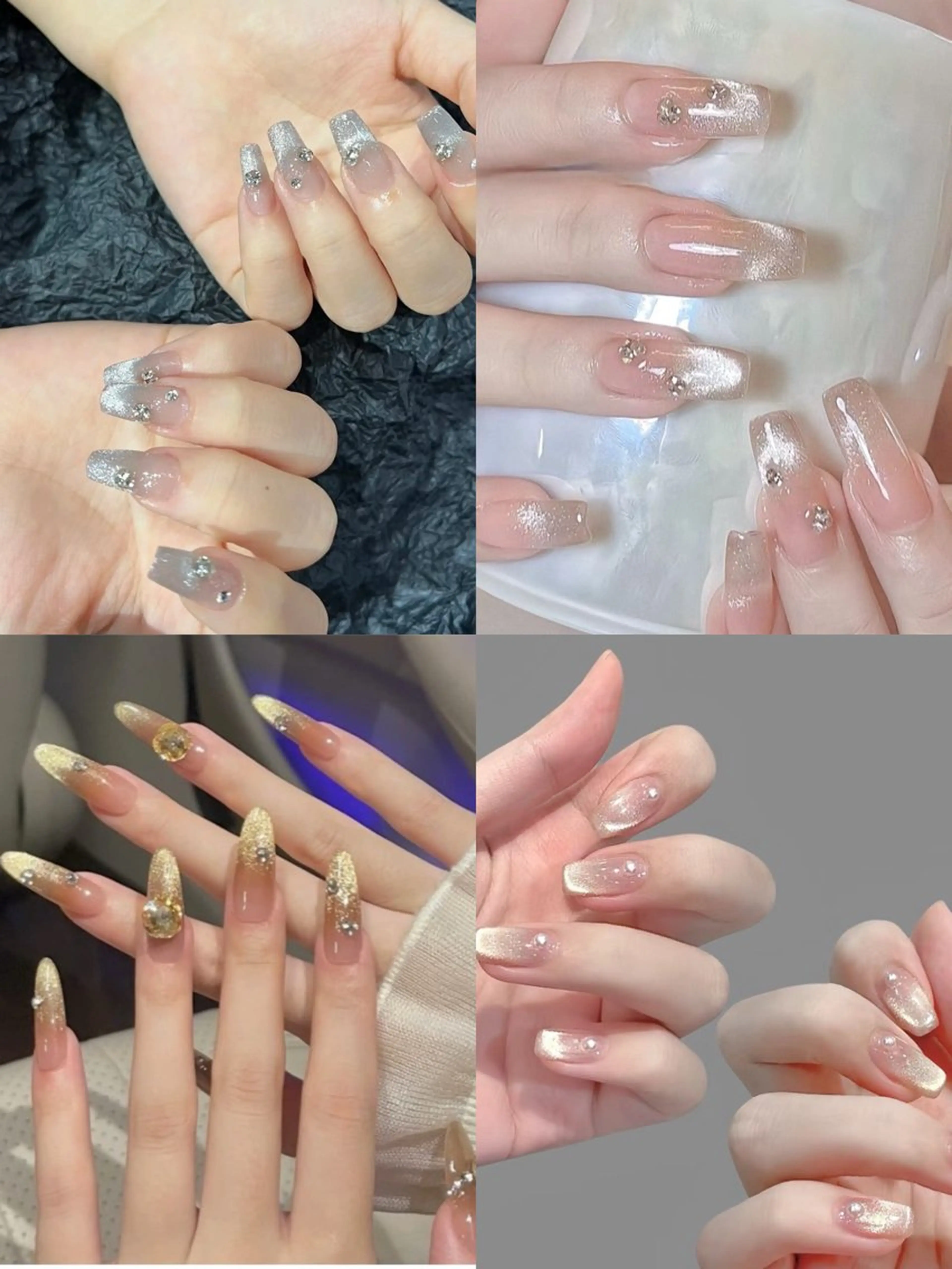 🥇大人気👑 キラキラ繊細な輝きマグネットグラデーション¥3980円小ストーン10個無料付け（ソフトジェルオフ無料）の写真