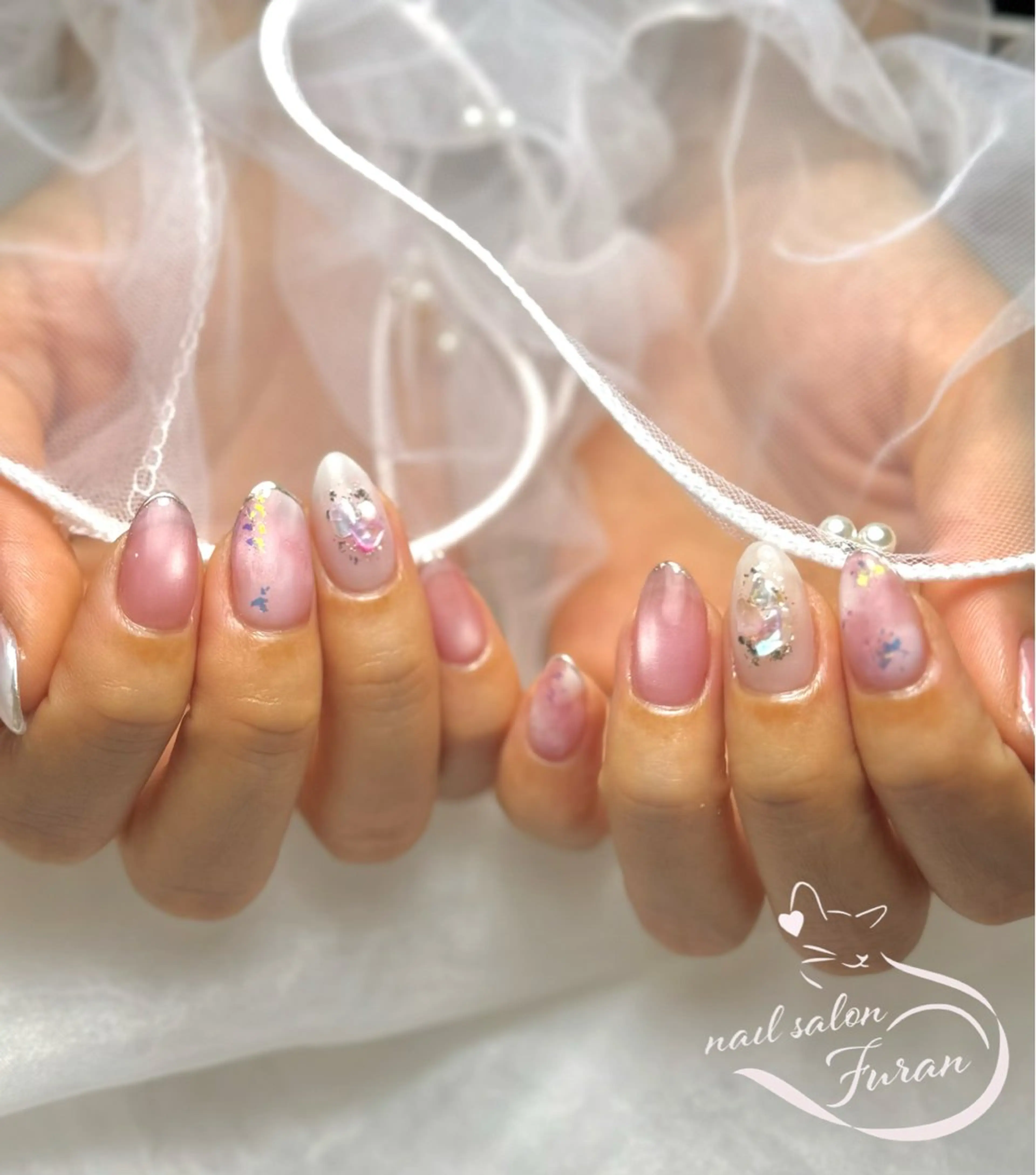 ネイル マグネットネイル ピンク ハンドネイル Nail salon Furanのネイルデザイン