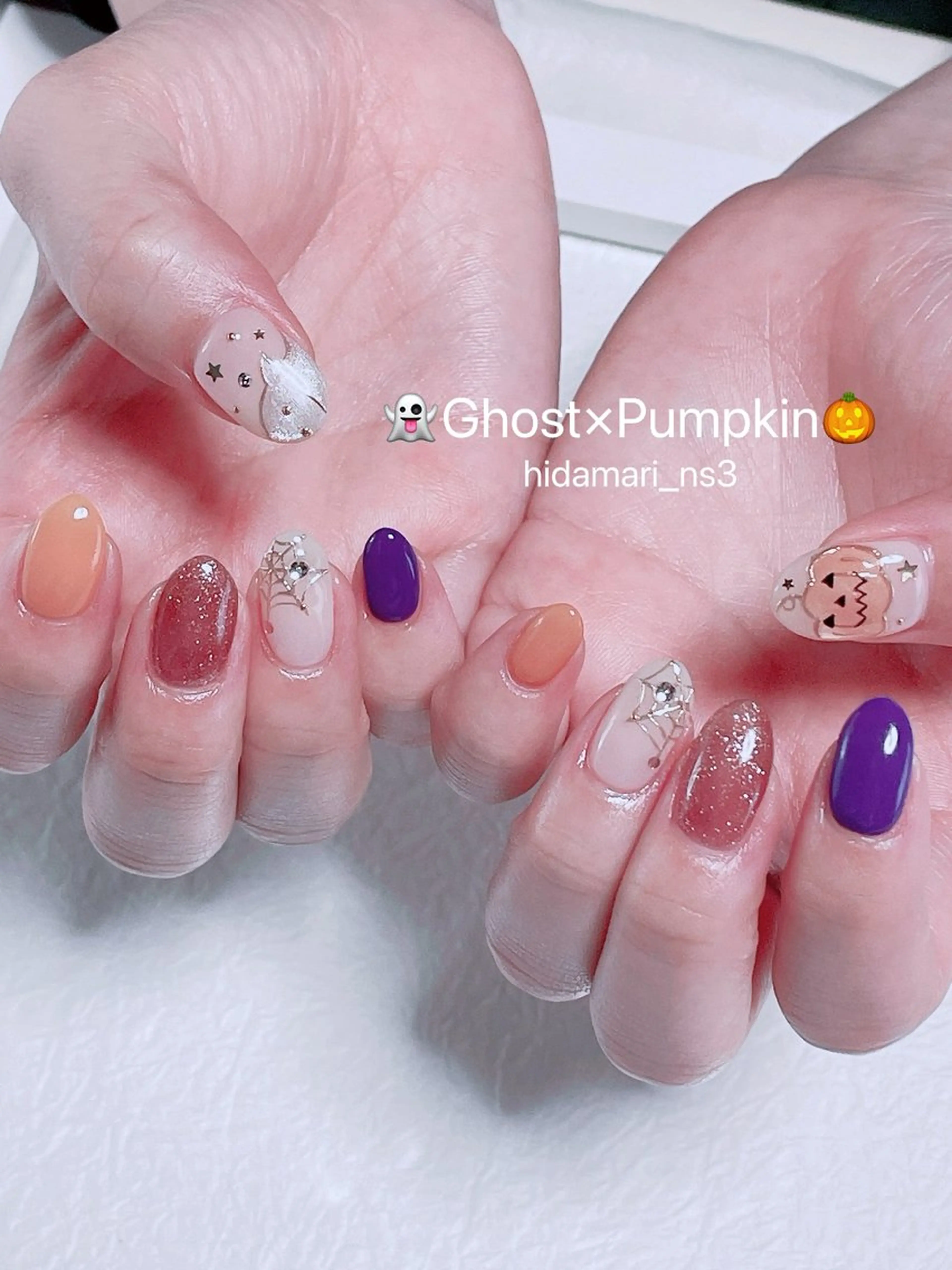 ネイル ハロウィン 持ち込み ハンドネイル NailSalon ひだまりのネイルデザイン