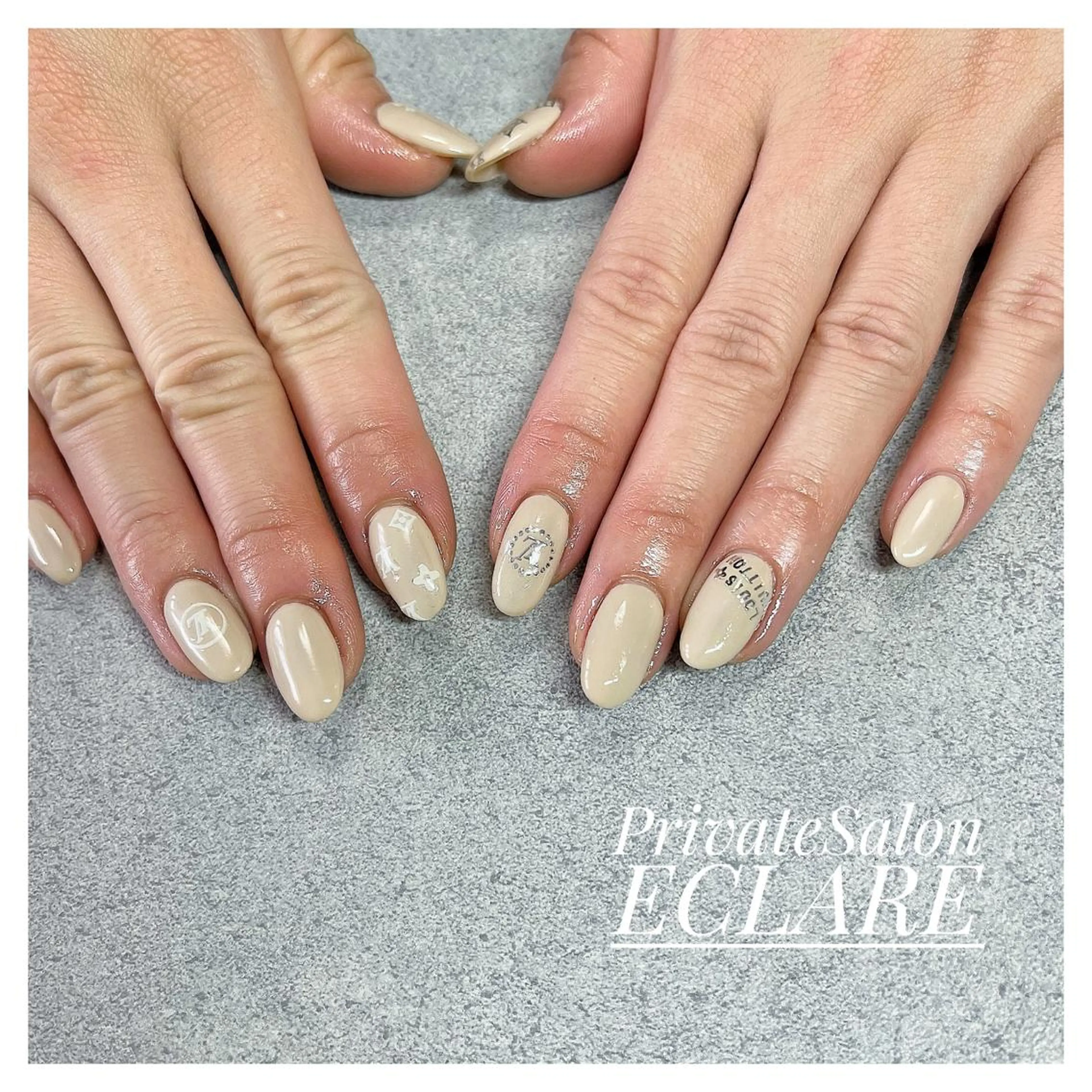 ネイル アートネイル ブラウン フットネイル フレンチネイル ジェルネイル Nail Salon ECLAREのネイルデザイン