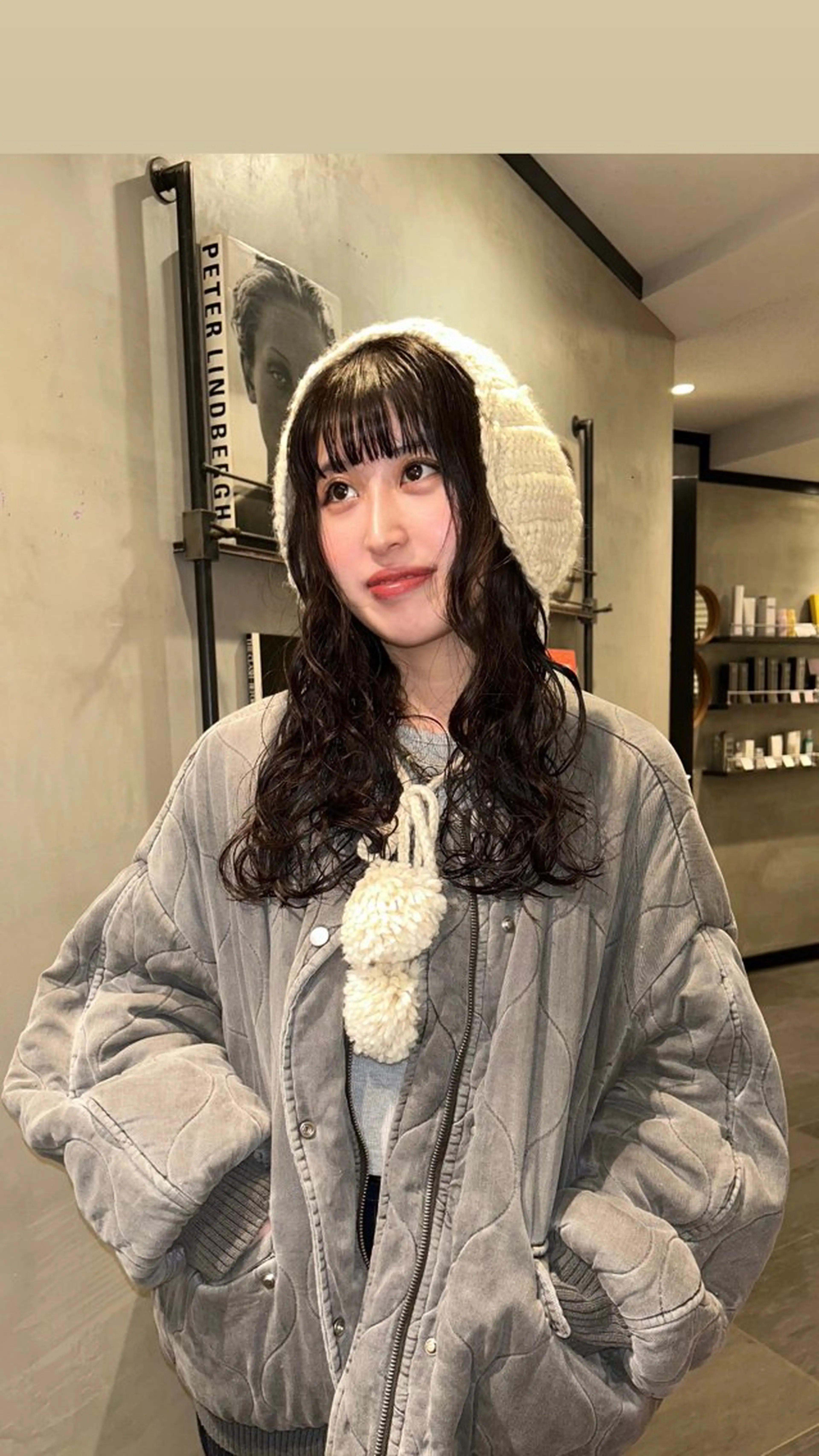 ロング カラー パーマ カット パーマ タナカ カナ🫧のヘアスタイル