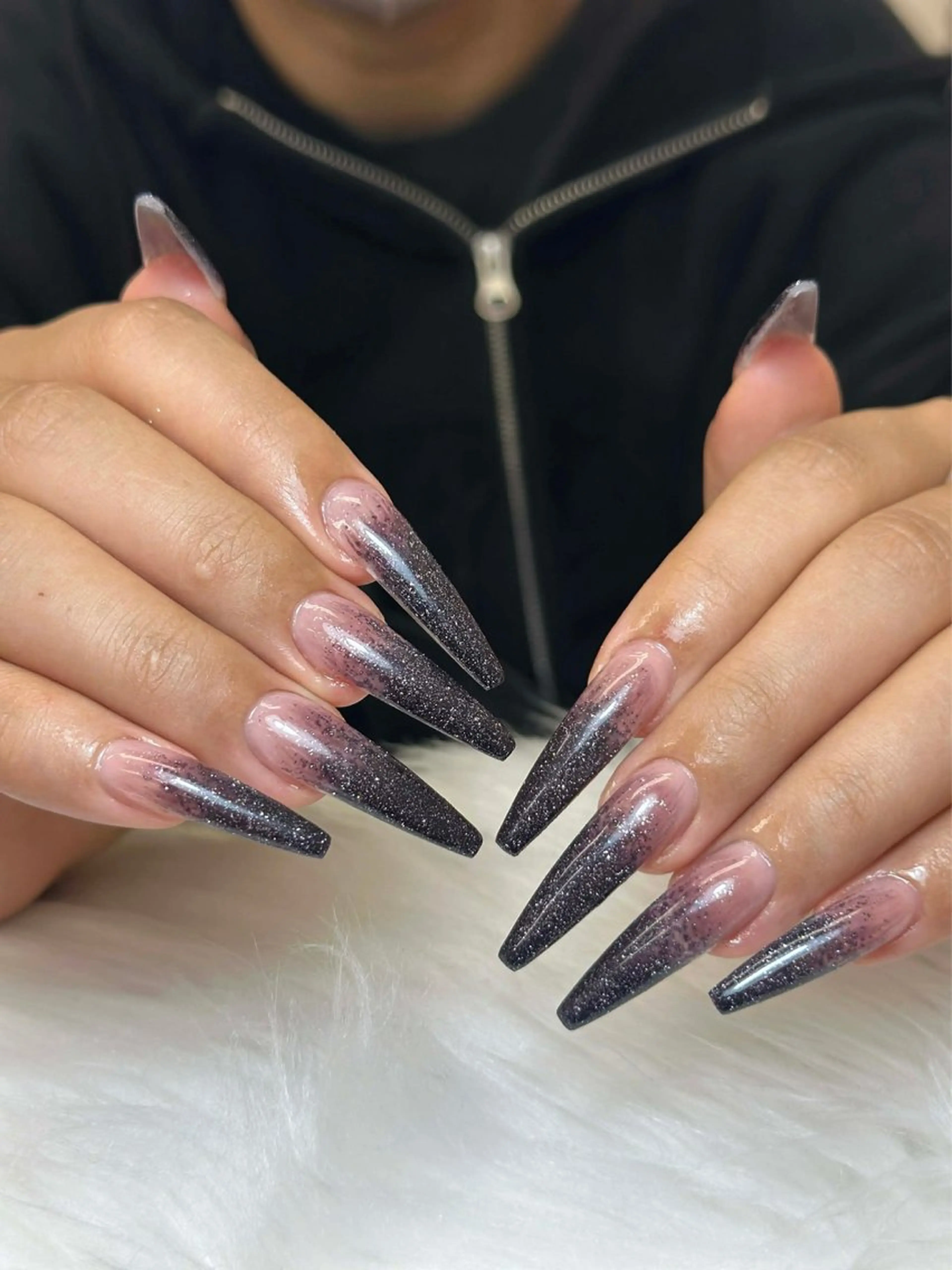 ネイル フレンチネイル ジェルネイル ガーリー 韓国ネイル ロングネイル ハンドネイル ミ チャンのネイルデザイン