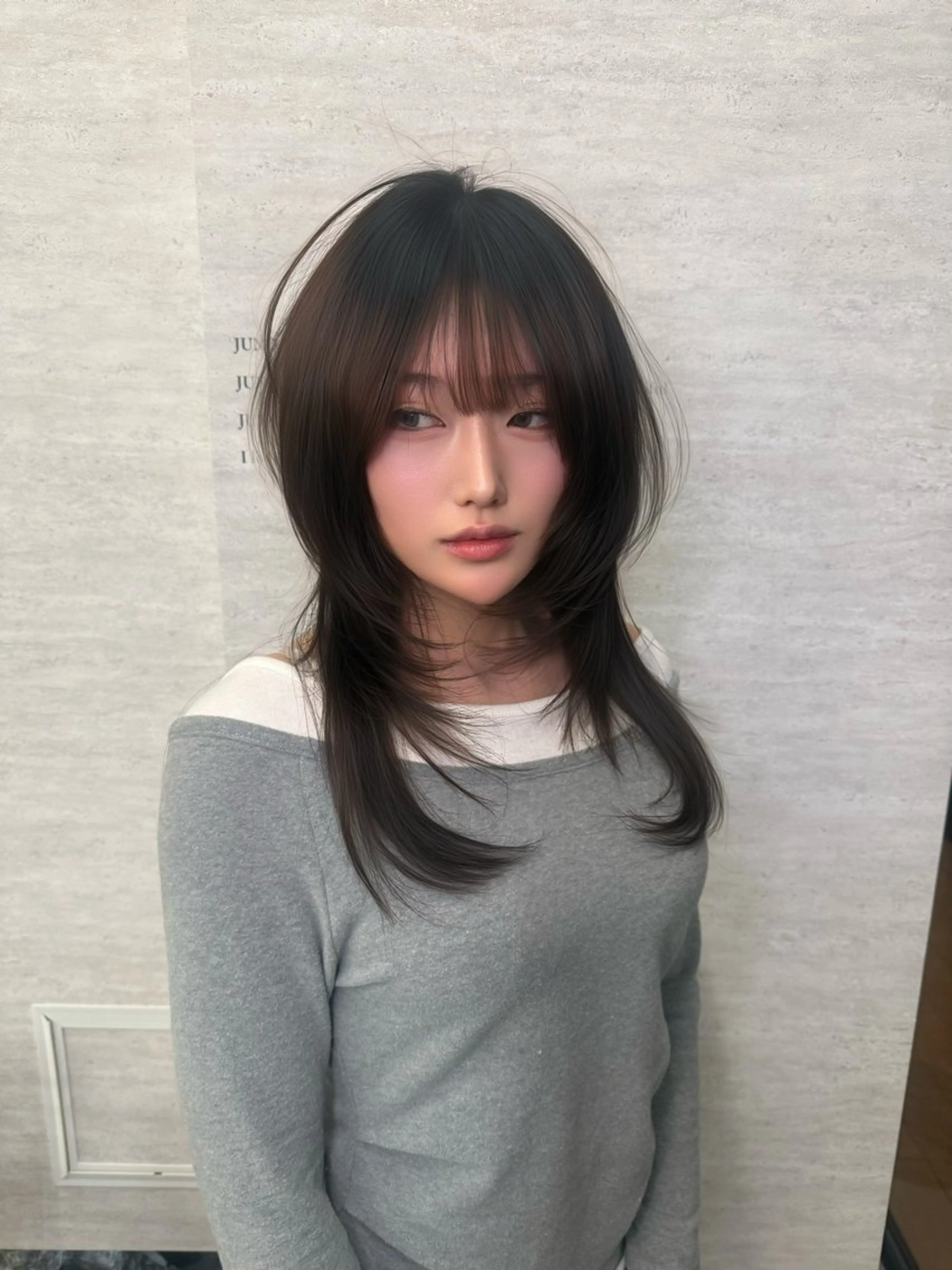 ミディアム 本場韓国ヘア特化 아이비/Aibiのヘアスタイル