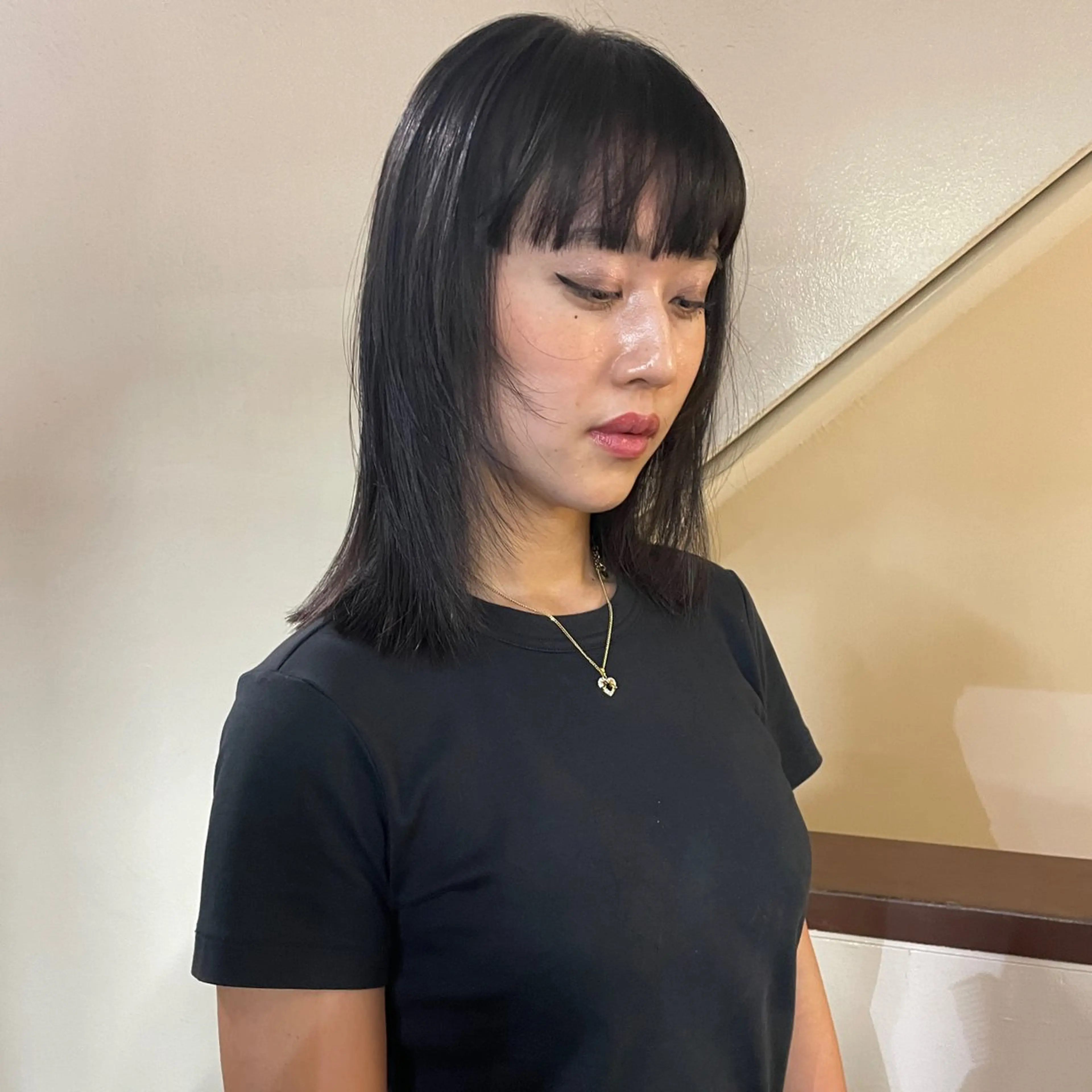 ミディアム カラー レイヤーカット 縮毛矯正 カット ヘアカラー 縮毛矯正 トリートメント 野村矩樂/パーマ /縮毛矯正のヘアスタイル