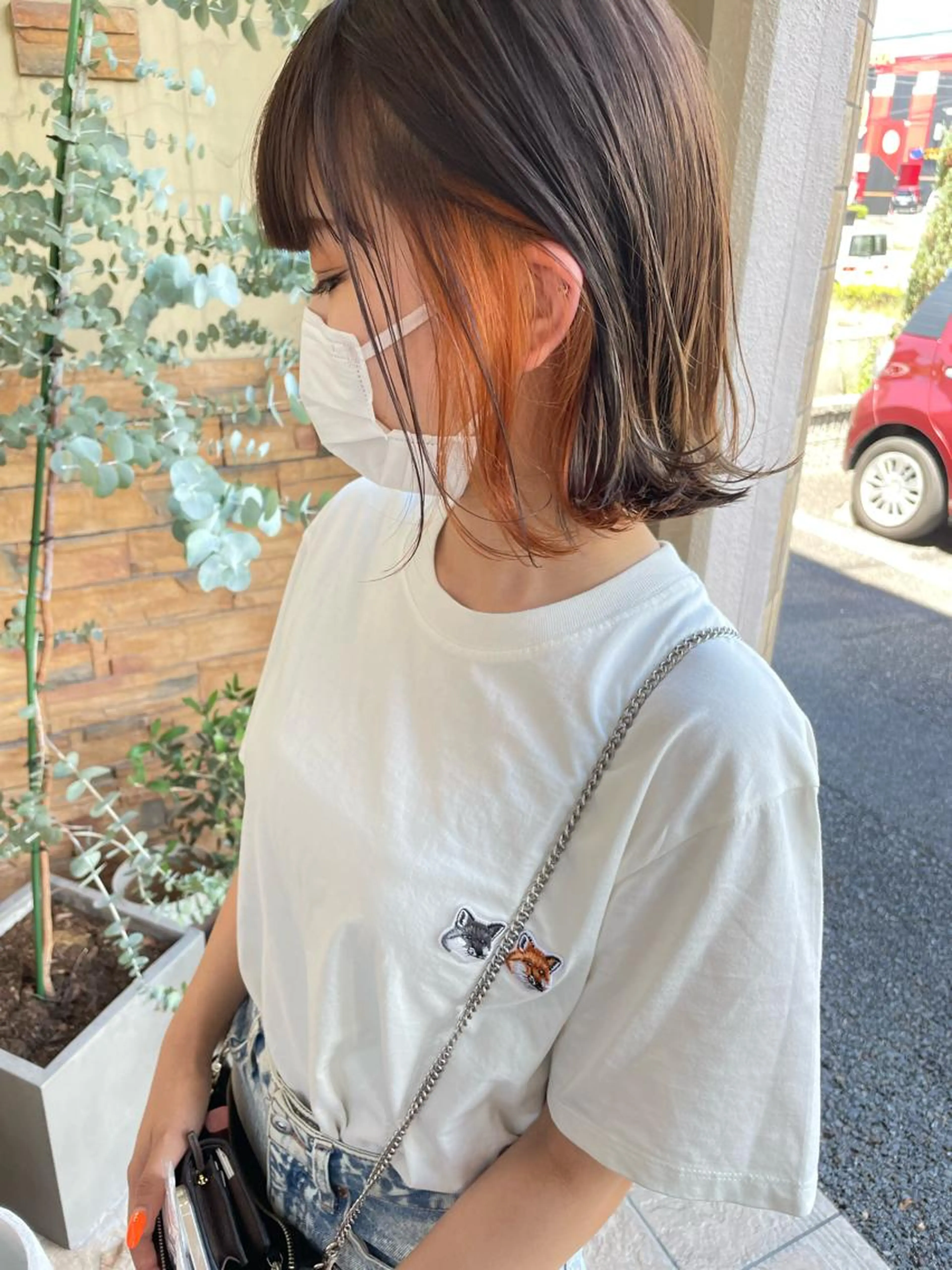 【チラ見えが可愛い♪】カット+インナーorイヤリングカラー+TR ¥14500の写真