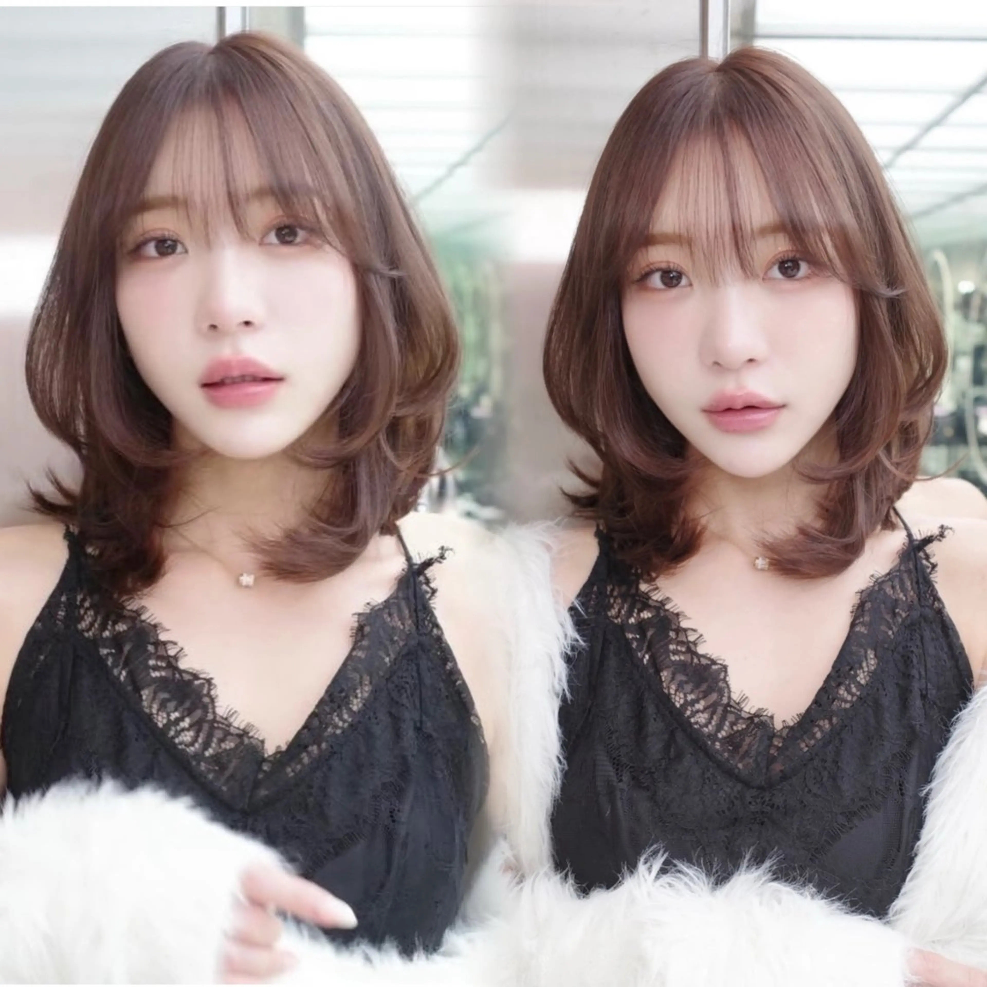 ミディアム 横坂 菜々子のヘアスタイル