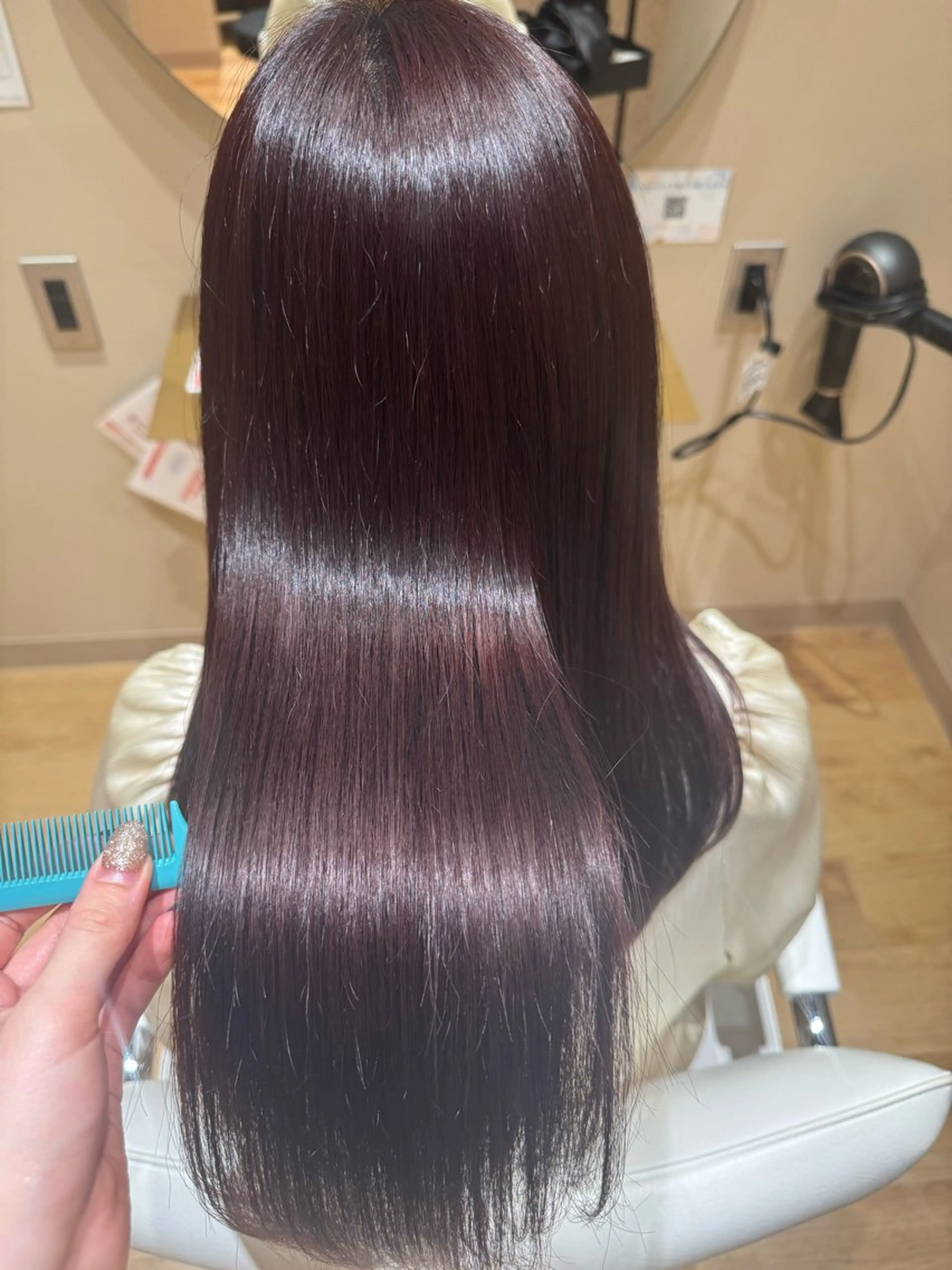 ロング ヘアカラー トリートメント 黒島優香🦋 /縮毛矯正/髪質改善のヘアスタイル