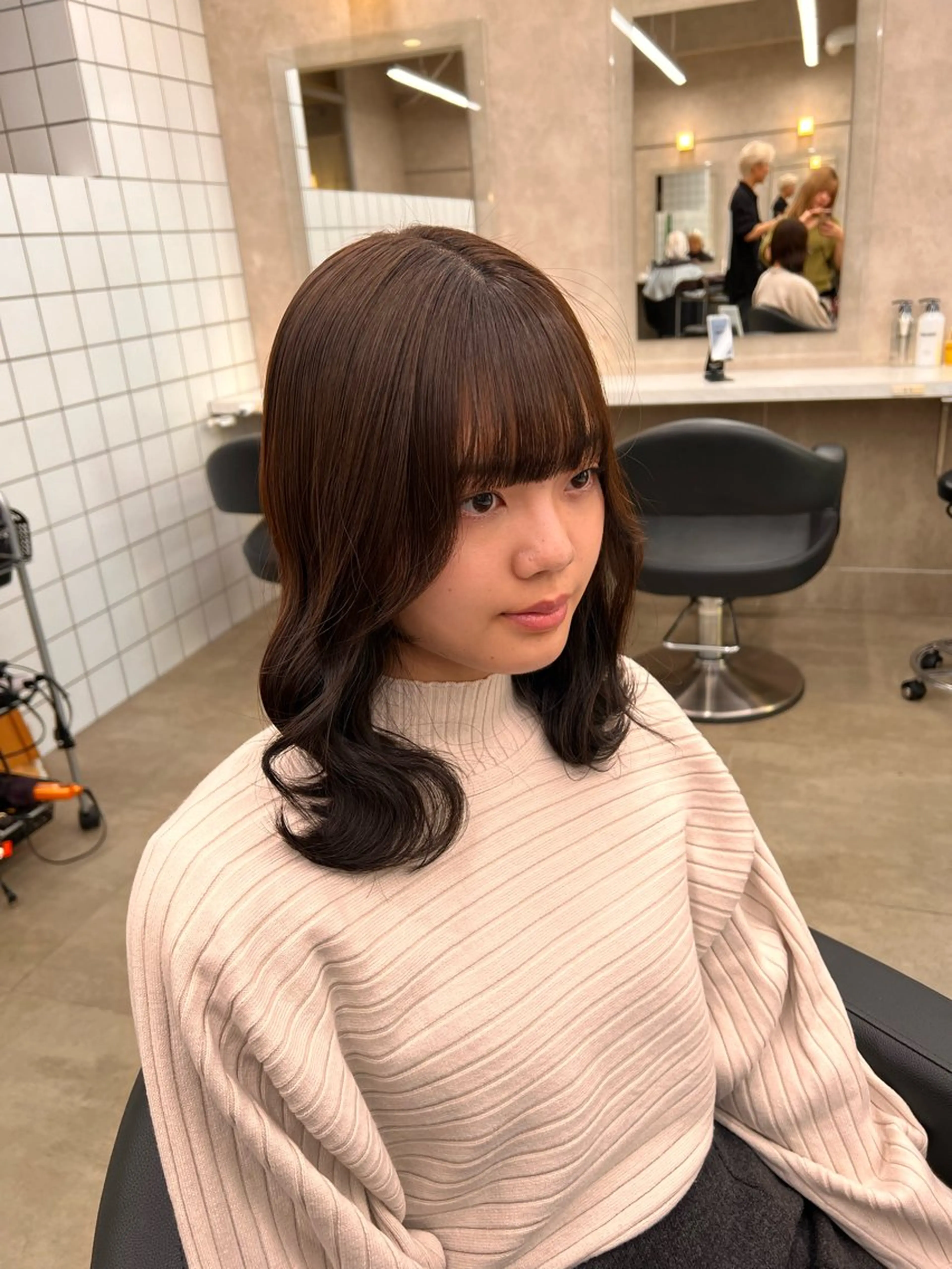 セミロング カラー 💖札幌カラー 指名No.1💖玲奈のヘアスタイル