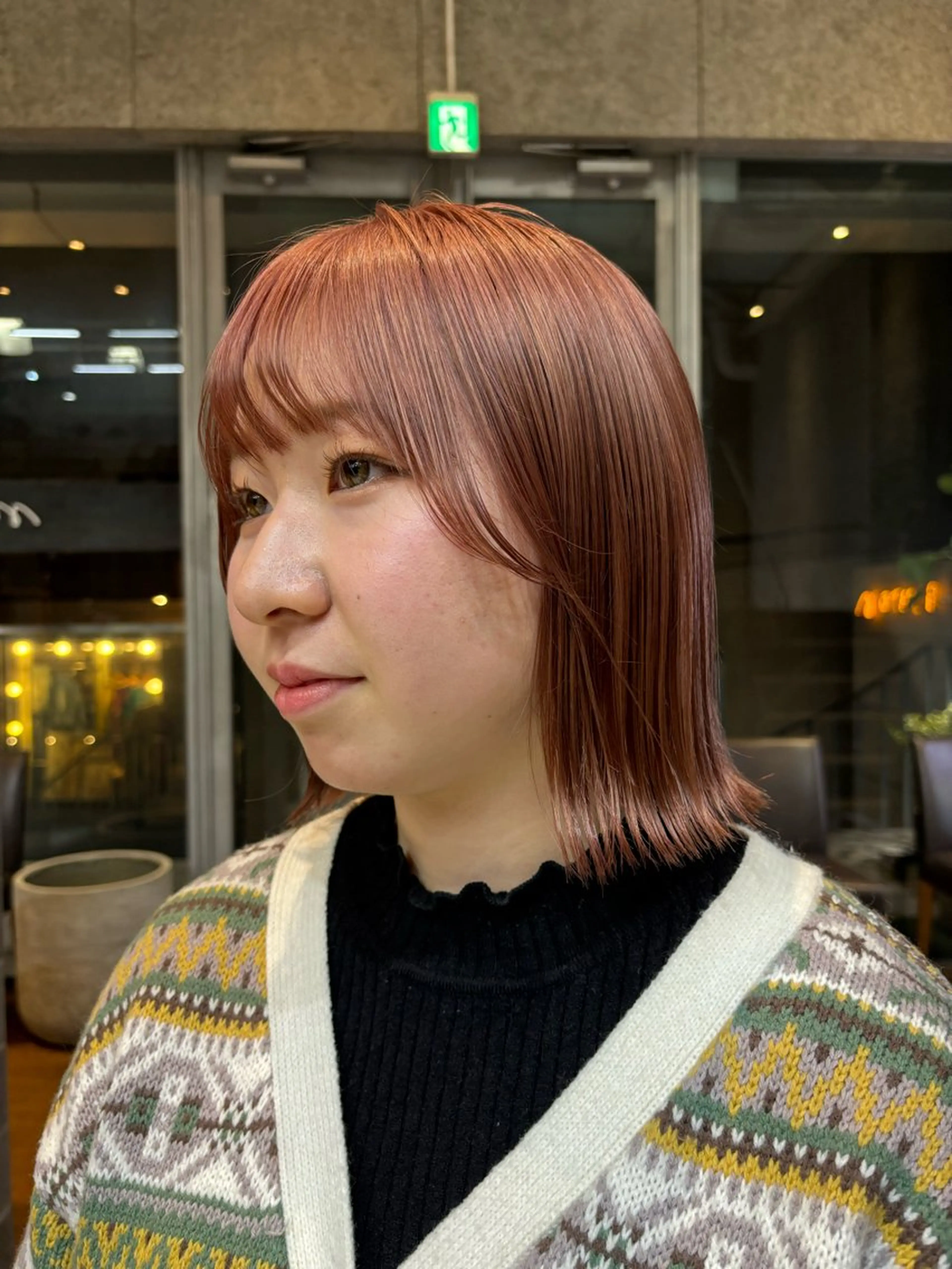 ショート カラー ヘアアレンジ ベージュカラー ピンクカラー ピンクベージュ 押切 響　のヘアスタイル