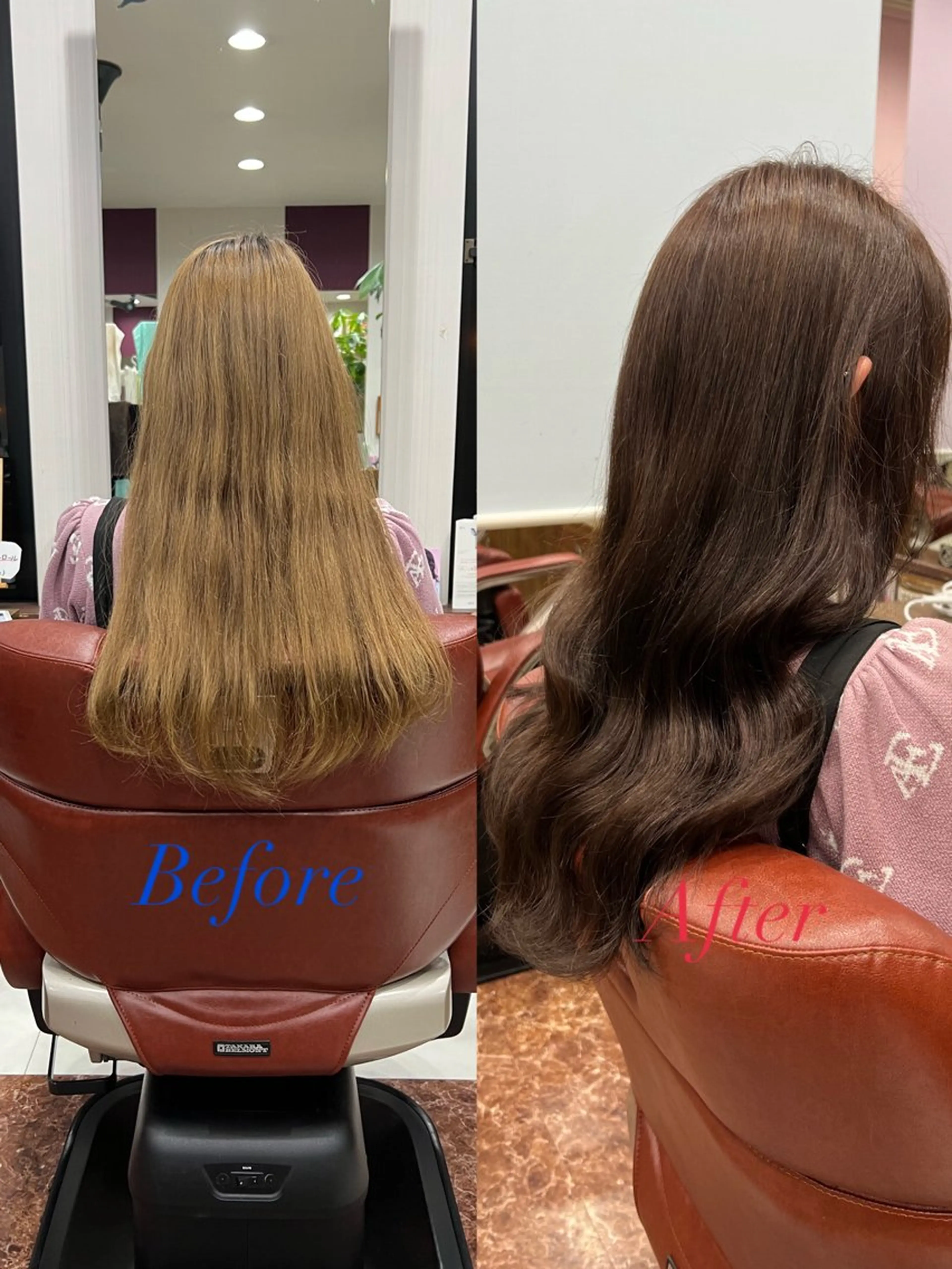 ロング カラー ブリーチ ブラウンカラー ピンクカラー ピンクブラウン ヘアカラー sir mix所属・藤田 竜成のヘアスタイル