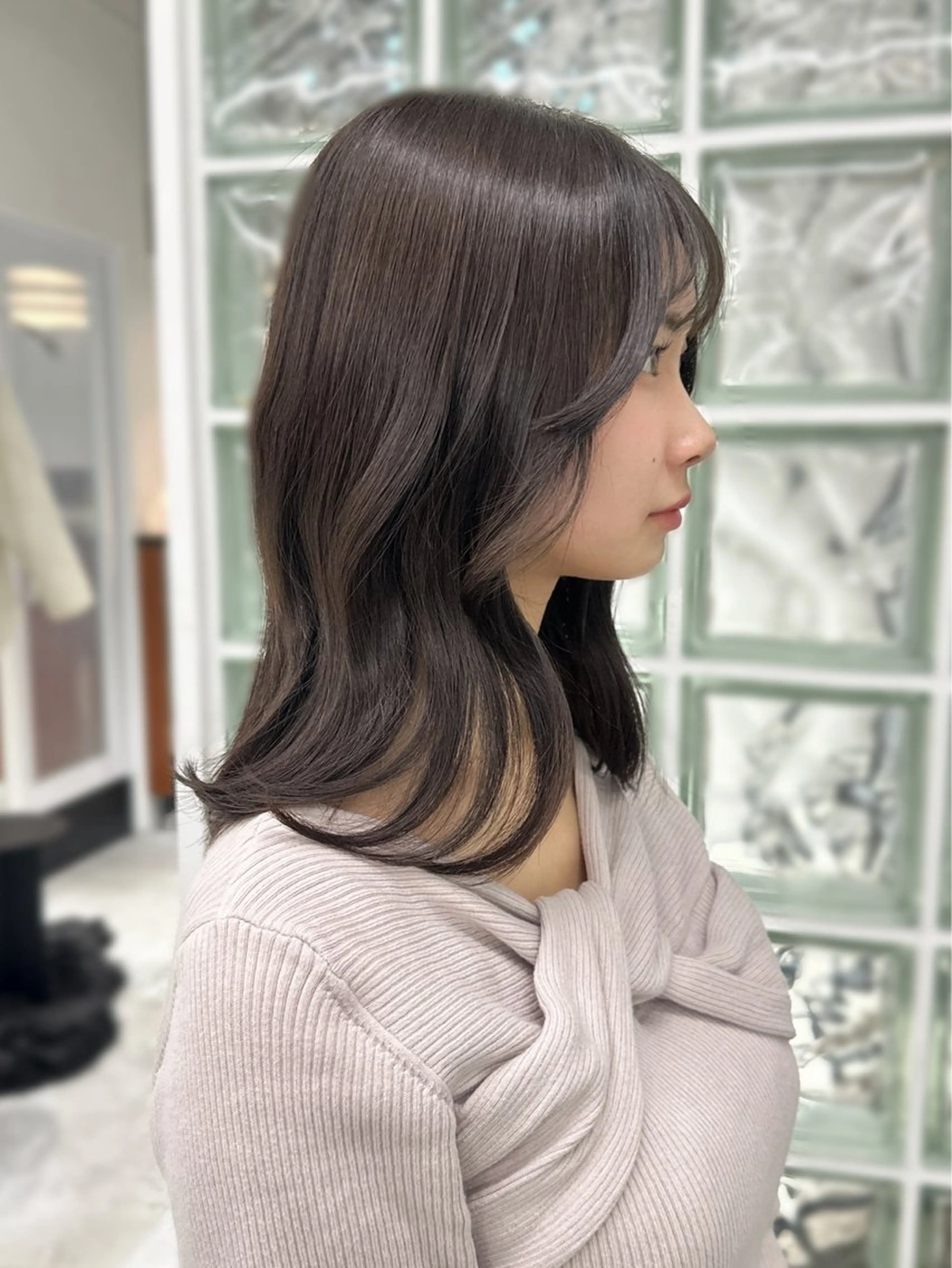 カラー ヘアカラー トリートメント ヘアセット 秋永 鈴のヘアスタイル
