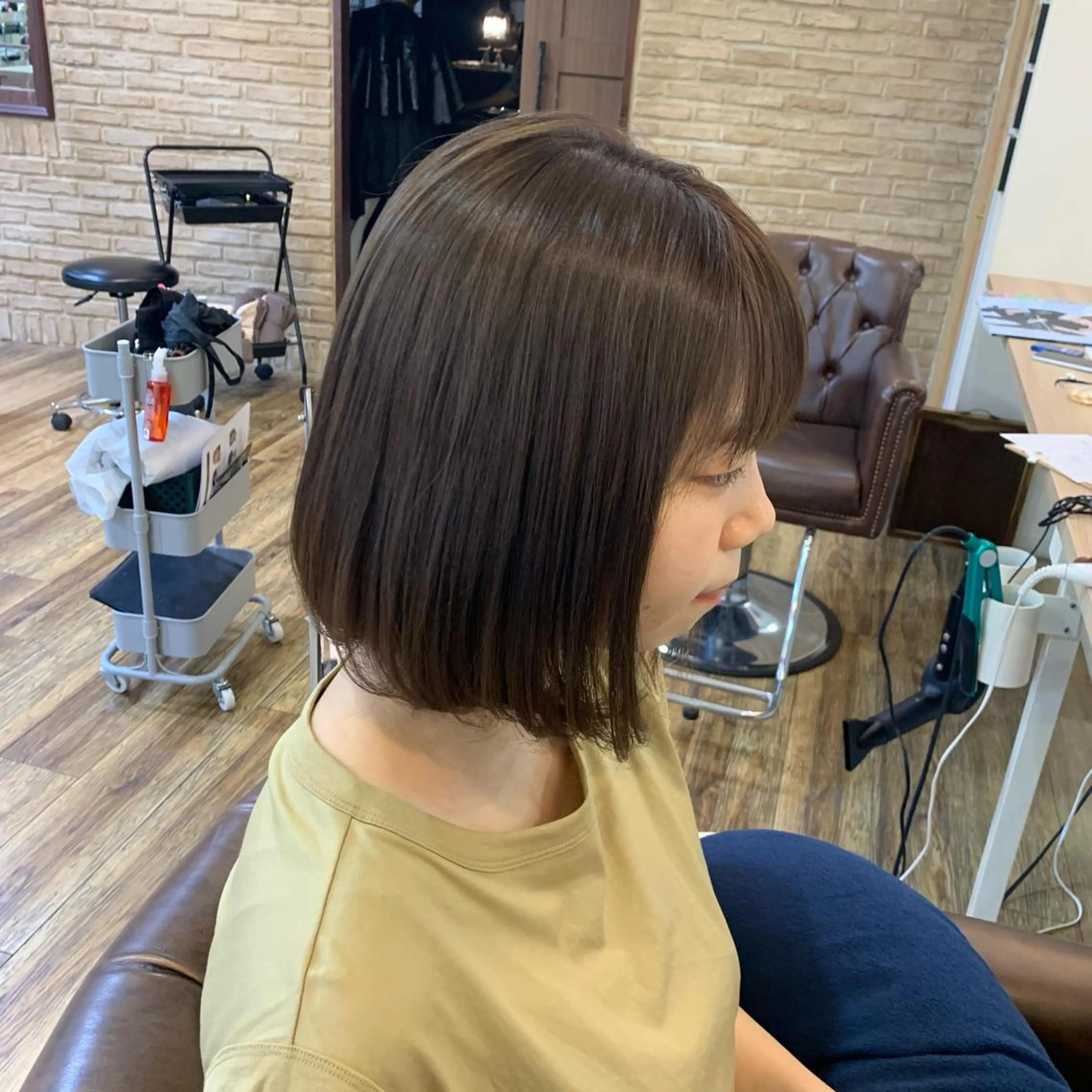 カラー ベージュカラー 染矢 優希のヘアスタイル