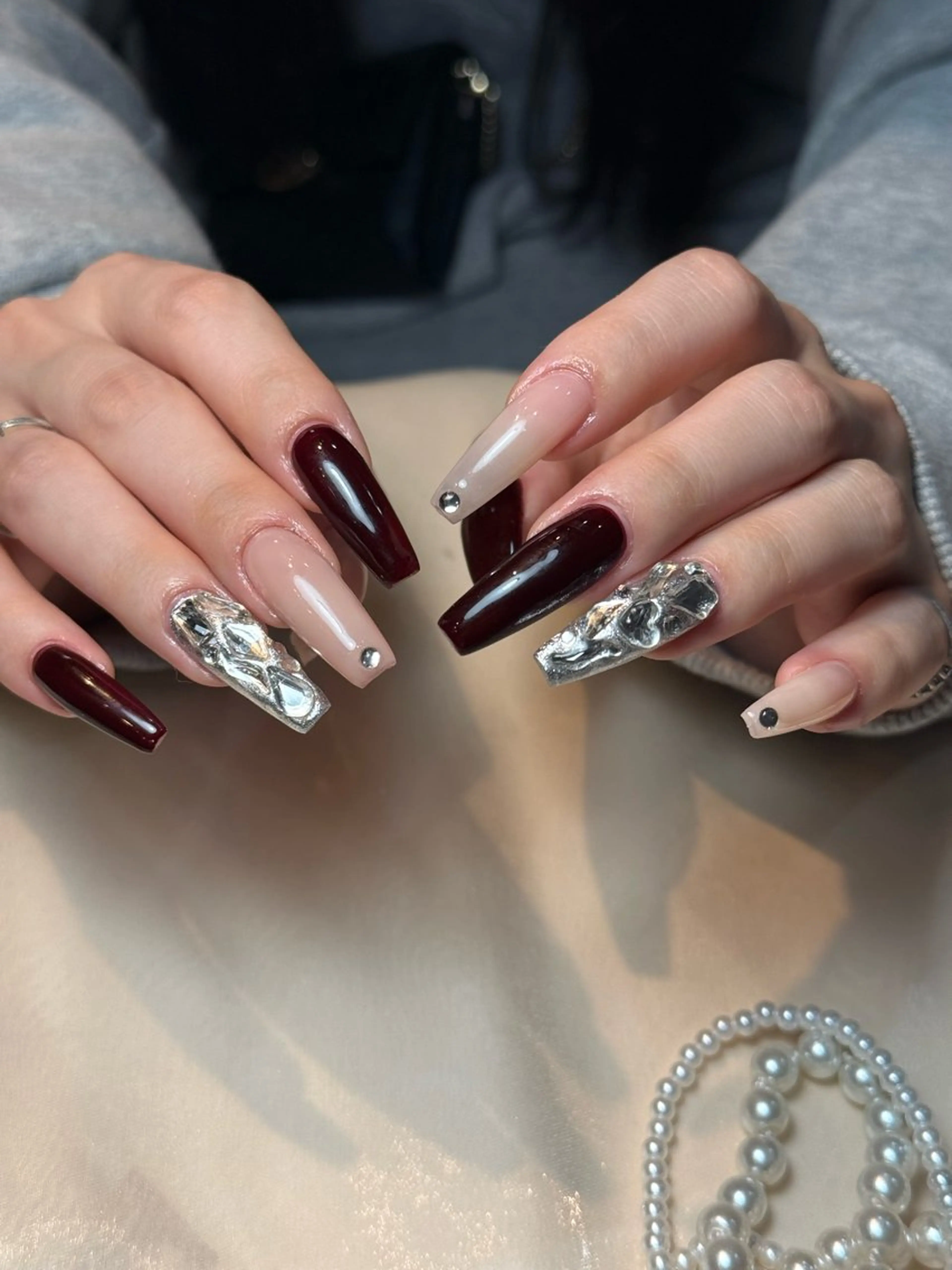 ネイル ブラウン 長さ出し 韓国ネイル ニュアンスネイル オフィスネイル 💐RB_ nail🌻🌈のネイルデザイン