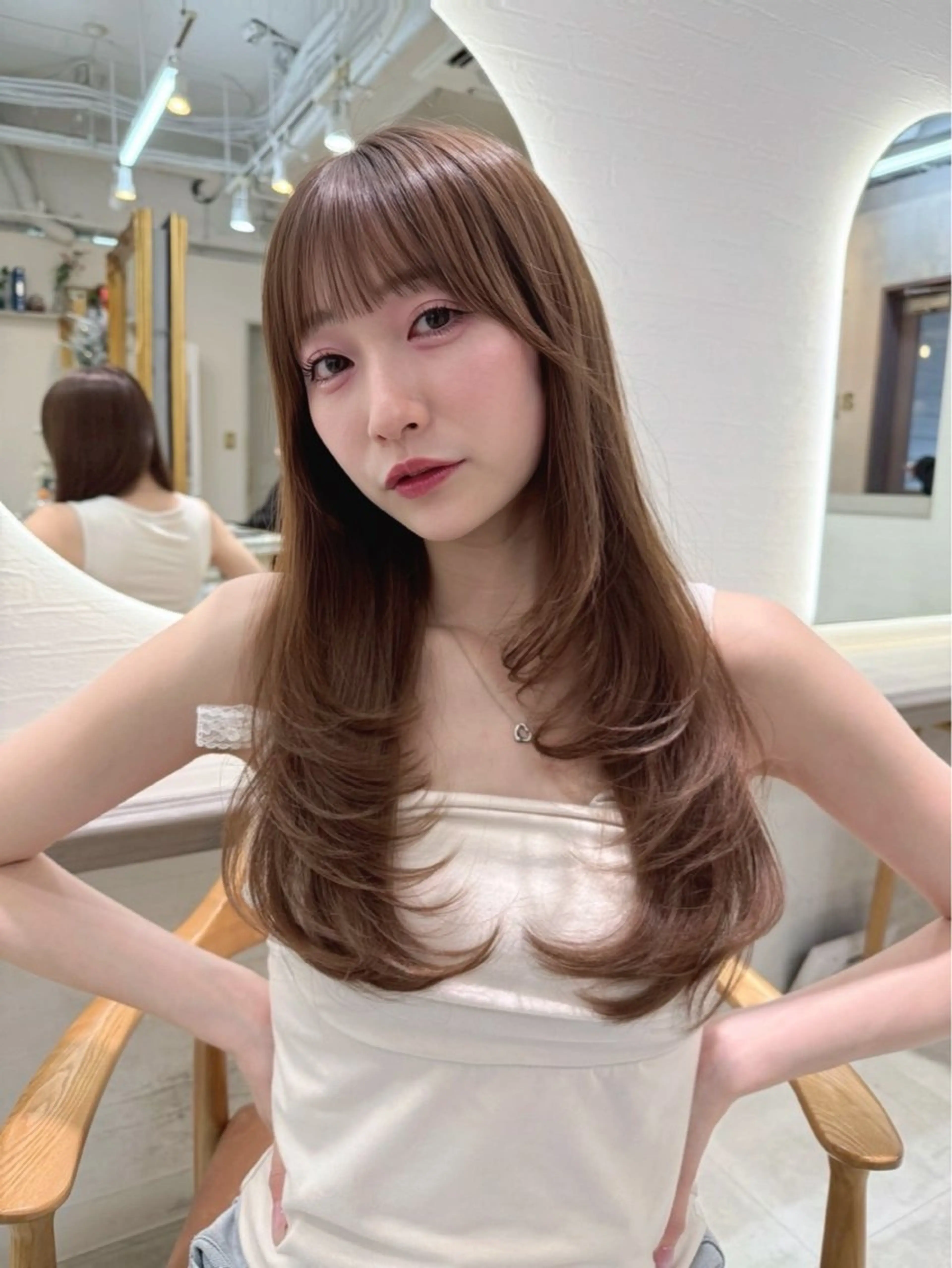 ロング カラー ヘアカラー 長島美織 /透明感カラーのヘアスタイル