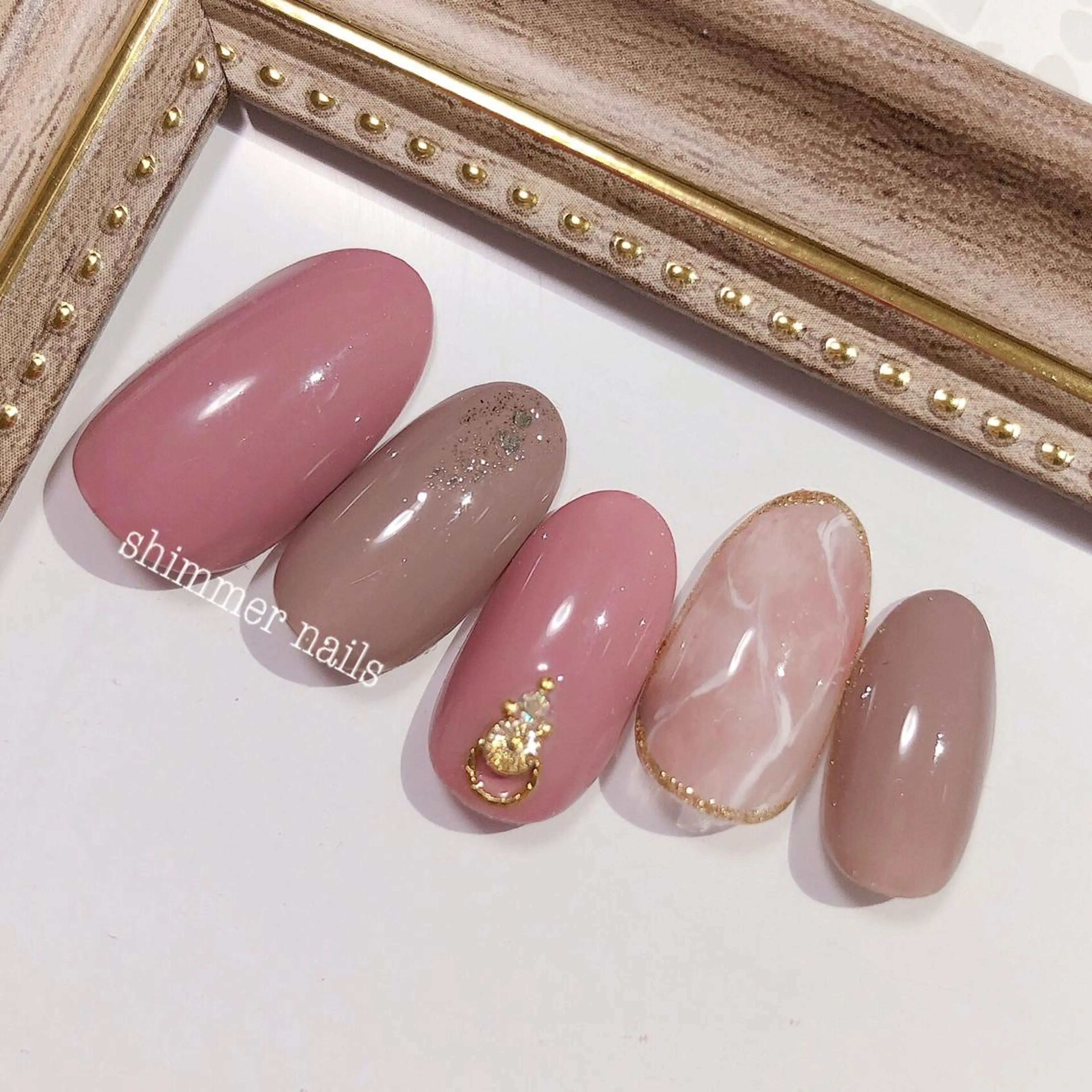 ネイル 大理石ネイル(マーブル) shimmer nailsのネイルデザイン