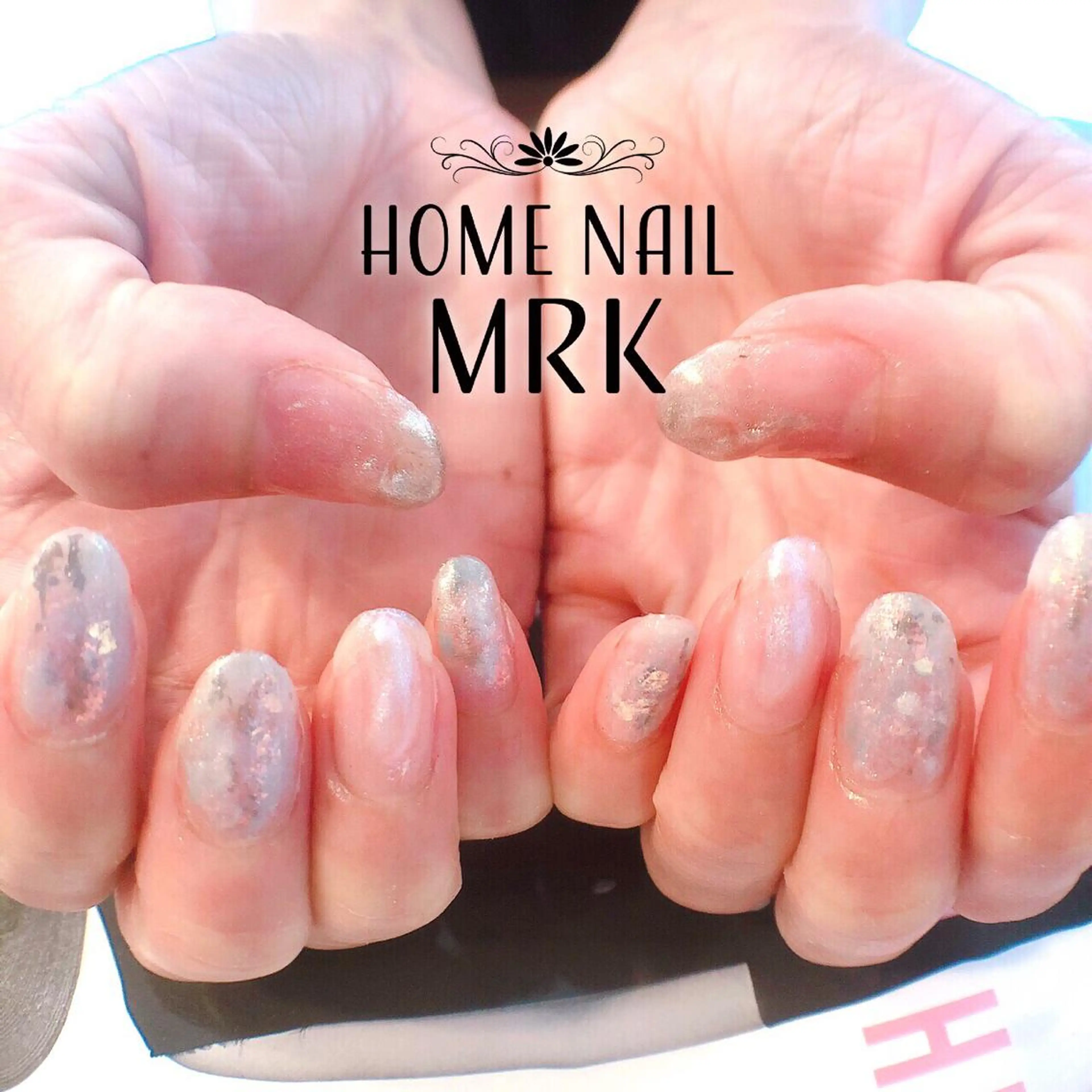 ネイル ブルー ミラーネイル ニュアンスネイル ぷっくりネイル MARUKO nailのネイルデザイン