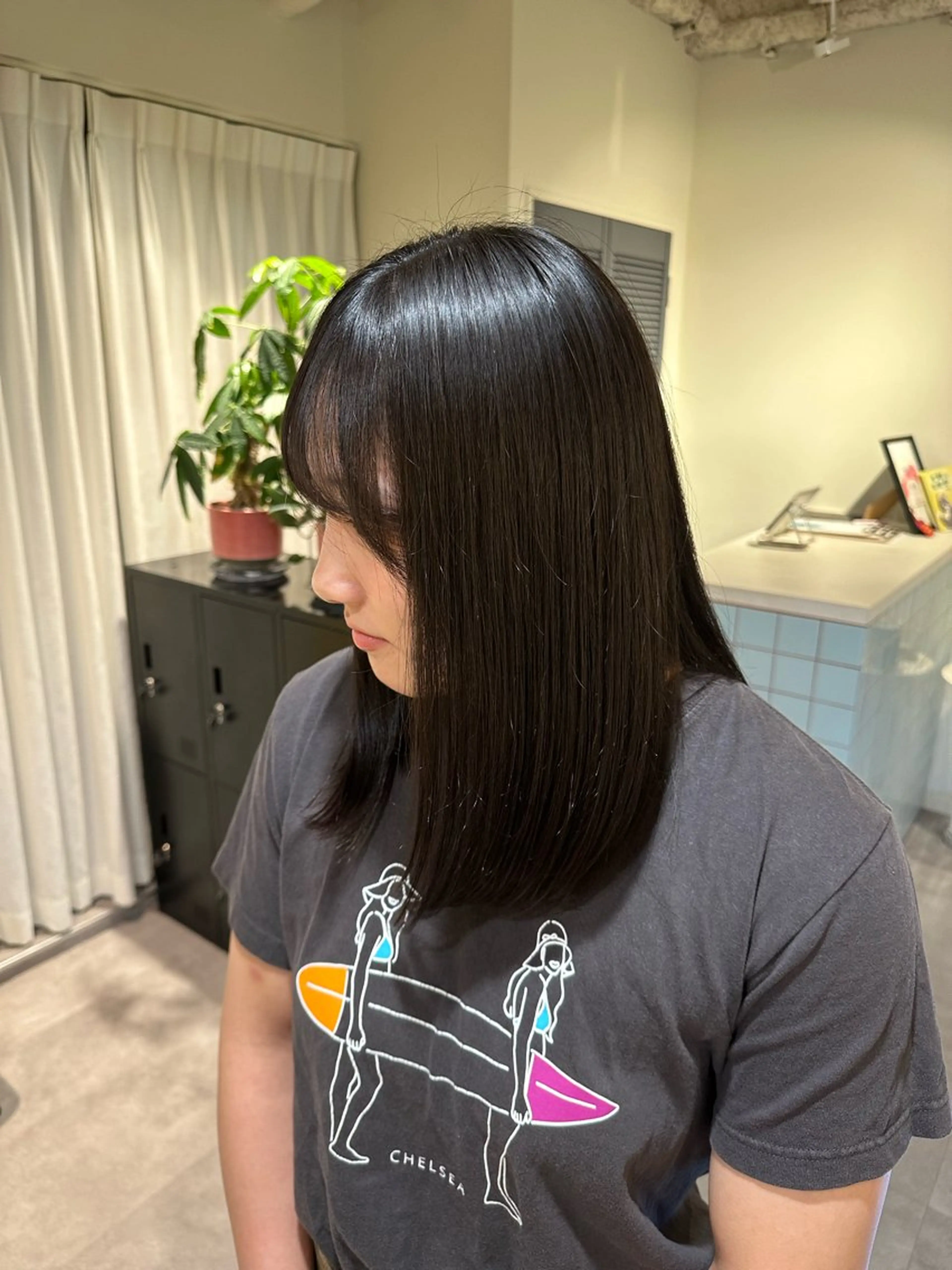 ロング 縮毛矯正 HANAME 原宿美容室のヘアスタイル