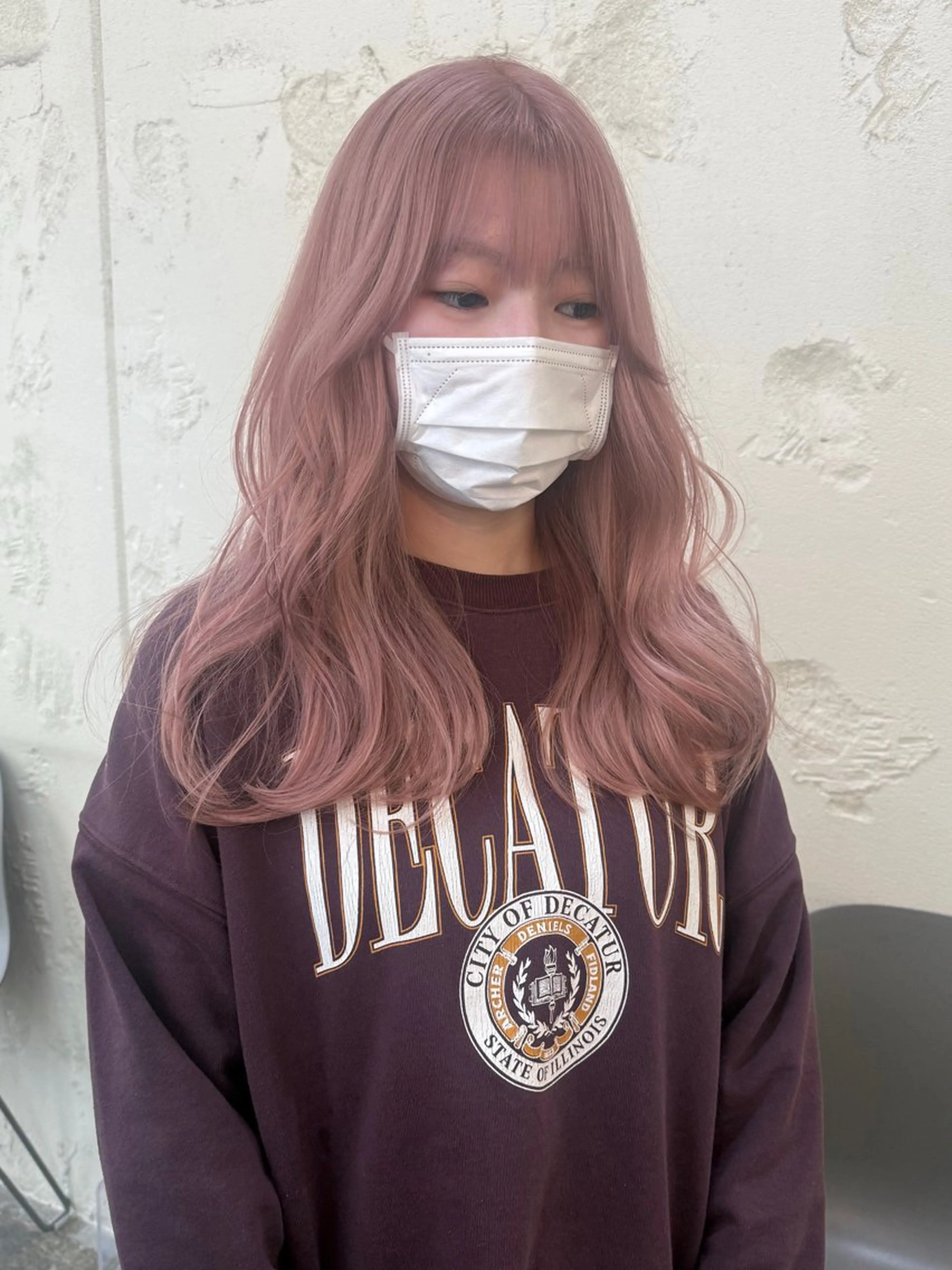 ロング カラー キッズ ブリーチ ピンクカラー ホワイトピンク カット ヘアカラー トリートメント SALOWIN町田所属・ハイトーン🦢 Natsumiのヘアスタイル