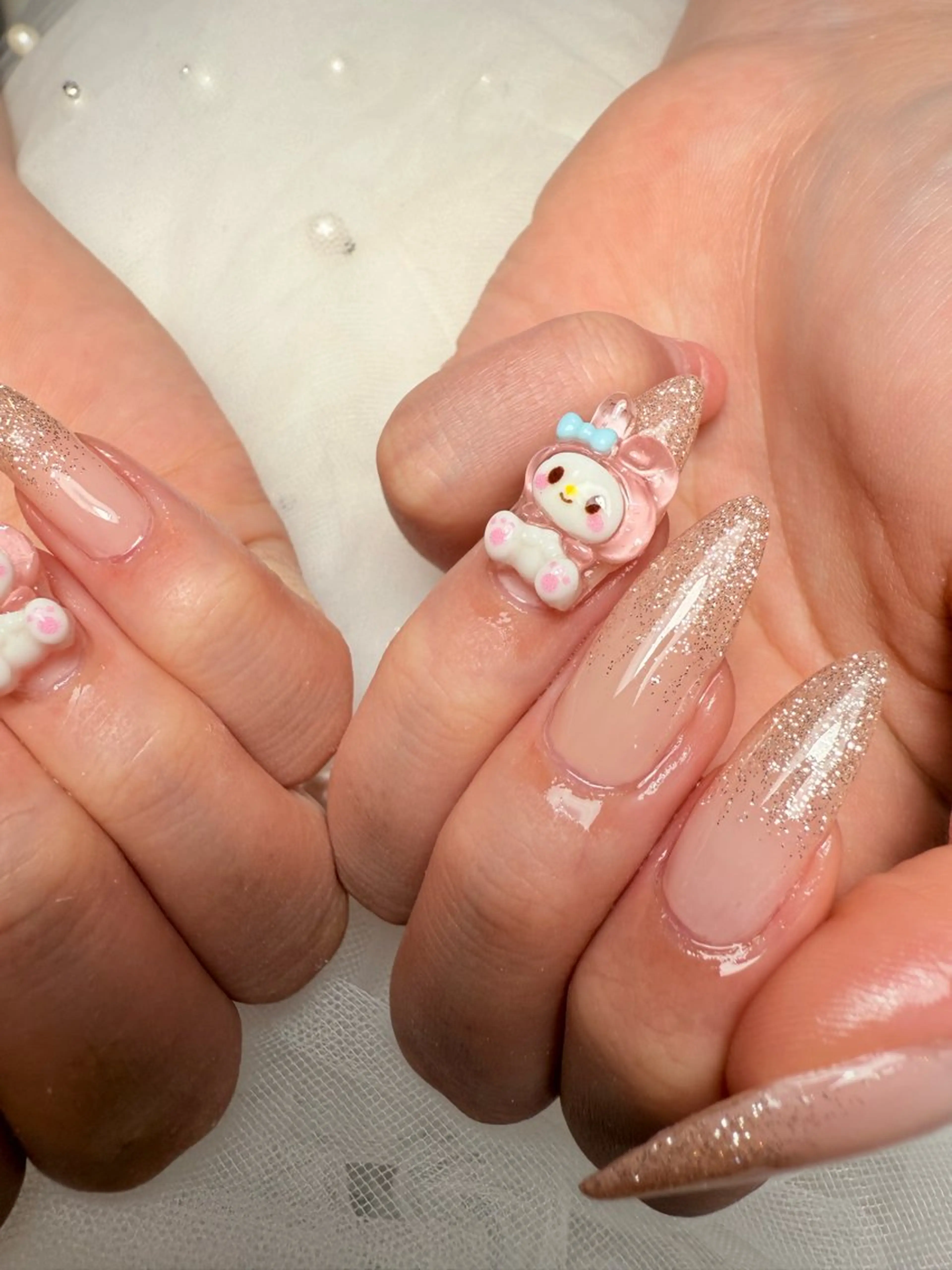 ネイル クリアネイル ガーリー グラデーション キラキラネイル 韓国ネイル 🌹Belle Nail🌹のネイルデザイン