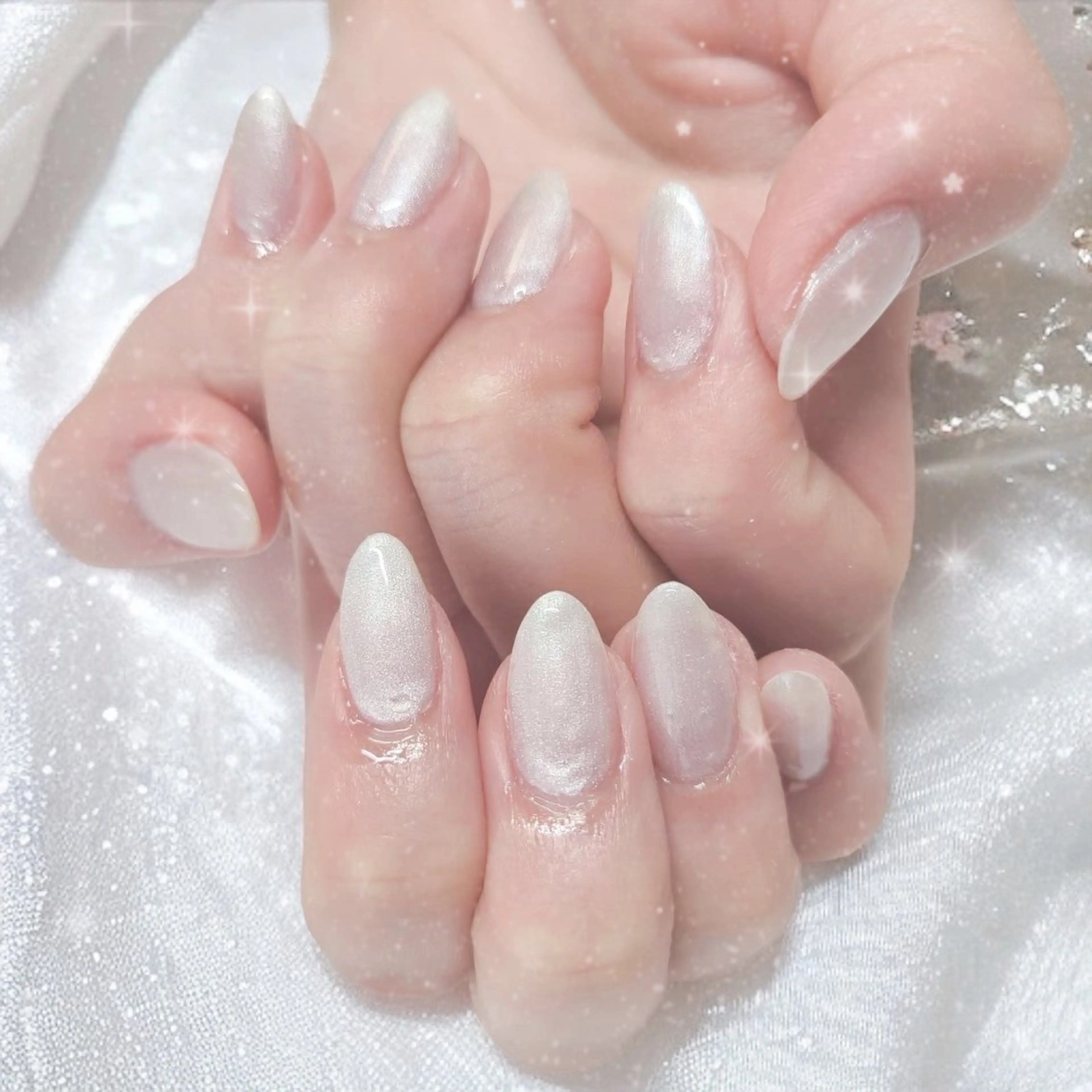 ネイル ホワイト ハンドネイル Best Nail Yu🎀🫧のネイルデザイン