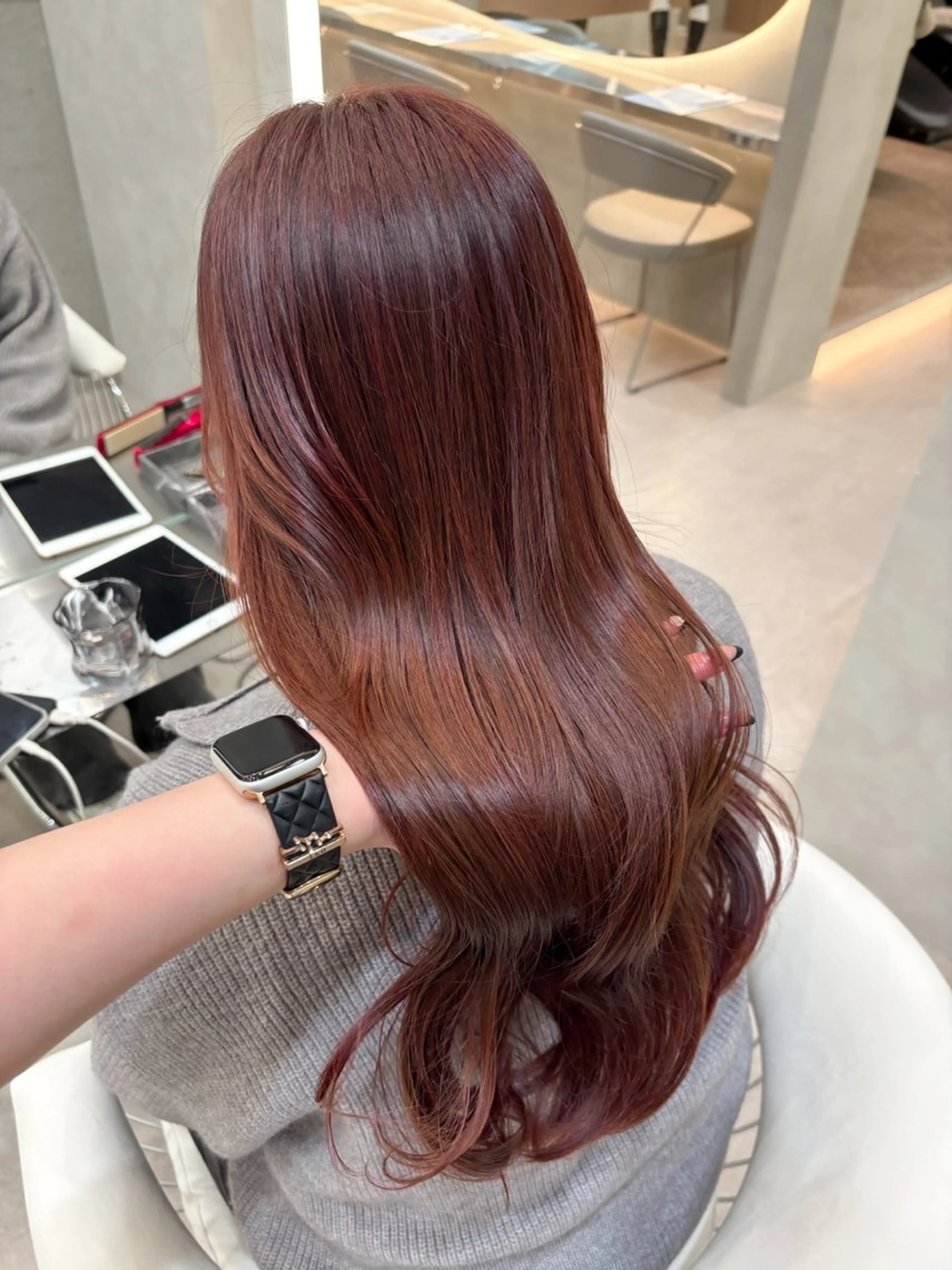 ロング カラー カット ヘアカラー レイヤー/韓国縮毛 矯正/nanokaのヘアスタイル