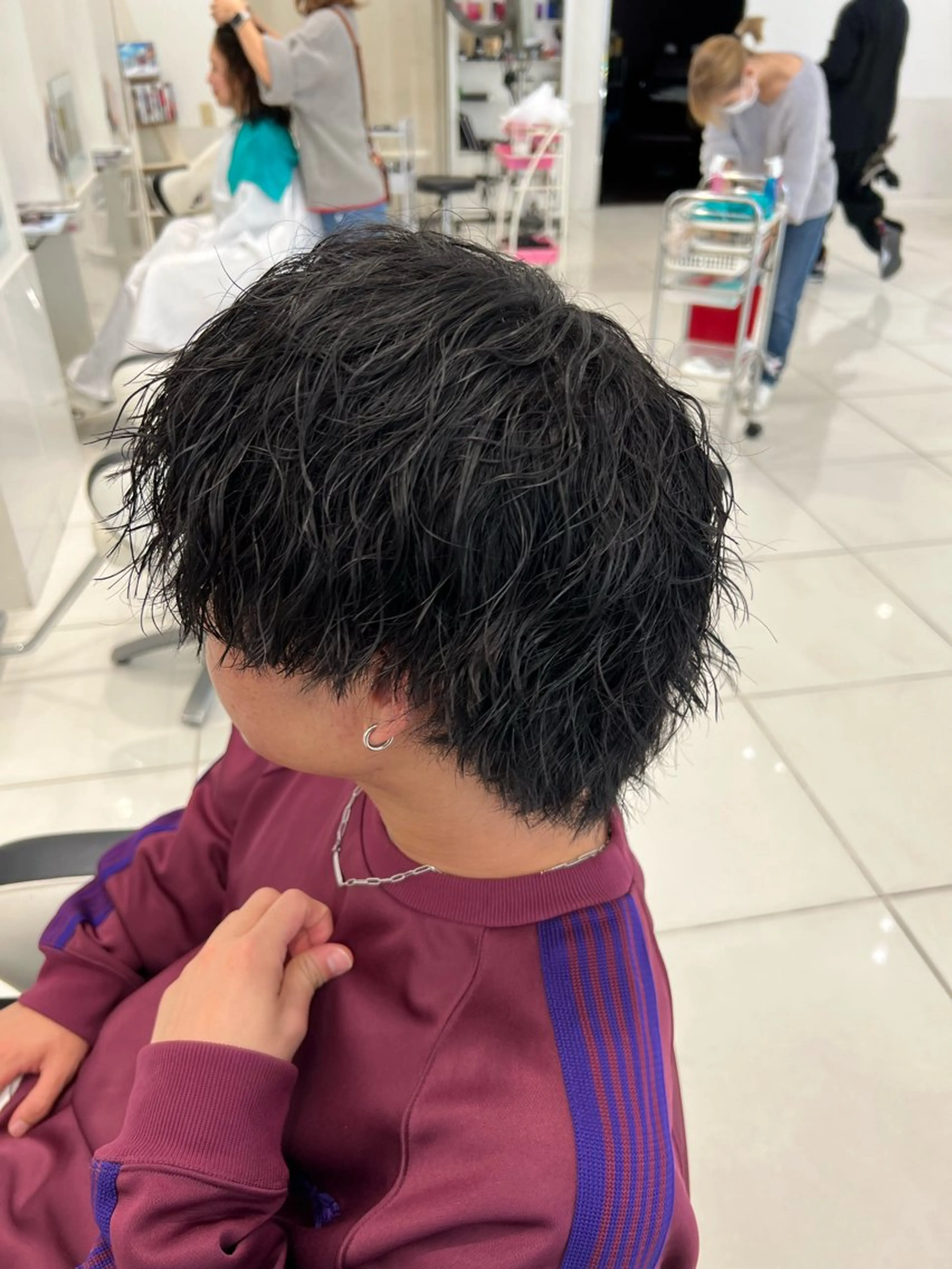 ミディアム ミディアムパーマ ウルフカット Oops旧TABOO 早野太郎のヘアスタイル