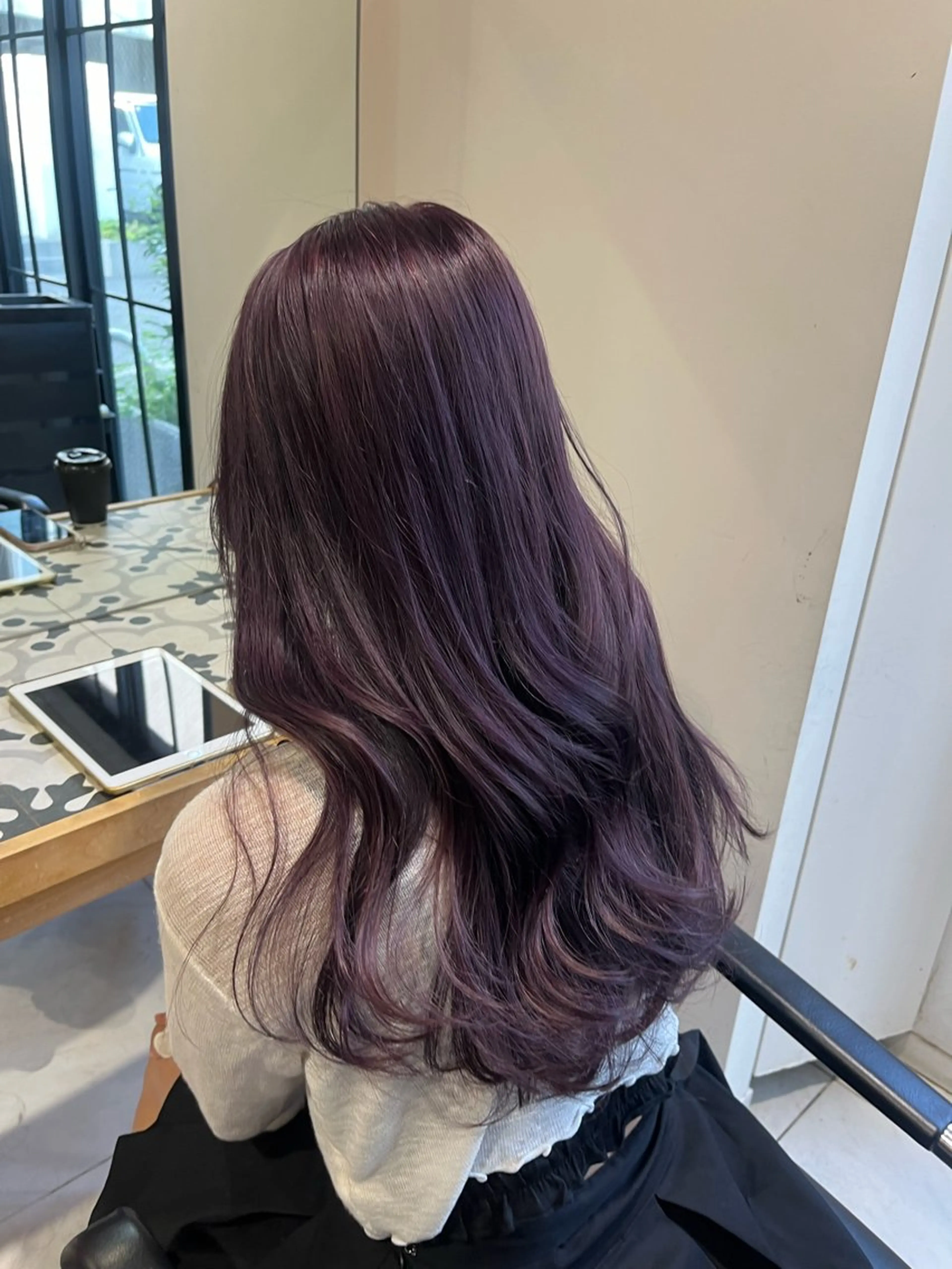 ロング カラー ヘアカラー トリートメント ナミ🩶暗髪/暖色 ❤️/透明感/縮毛のヘアスタイル