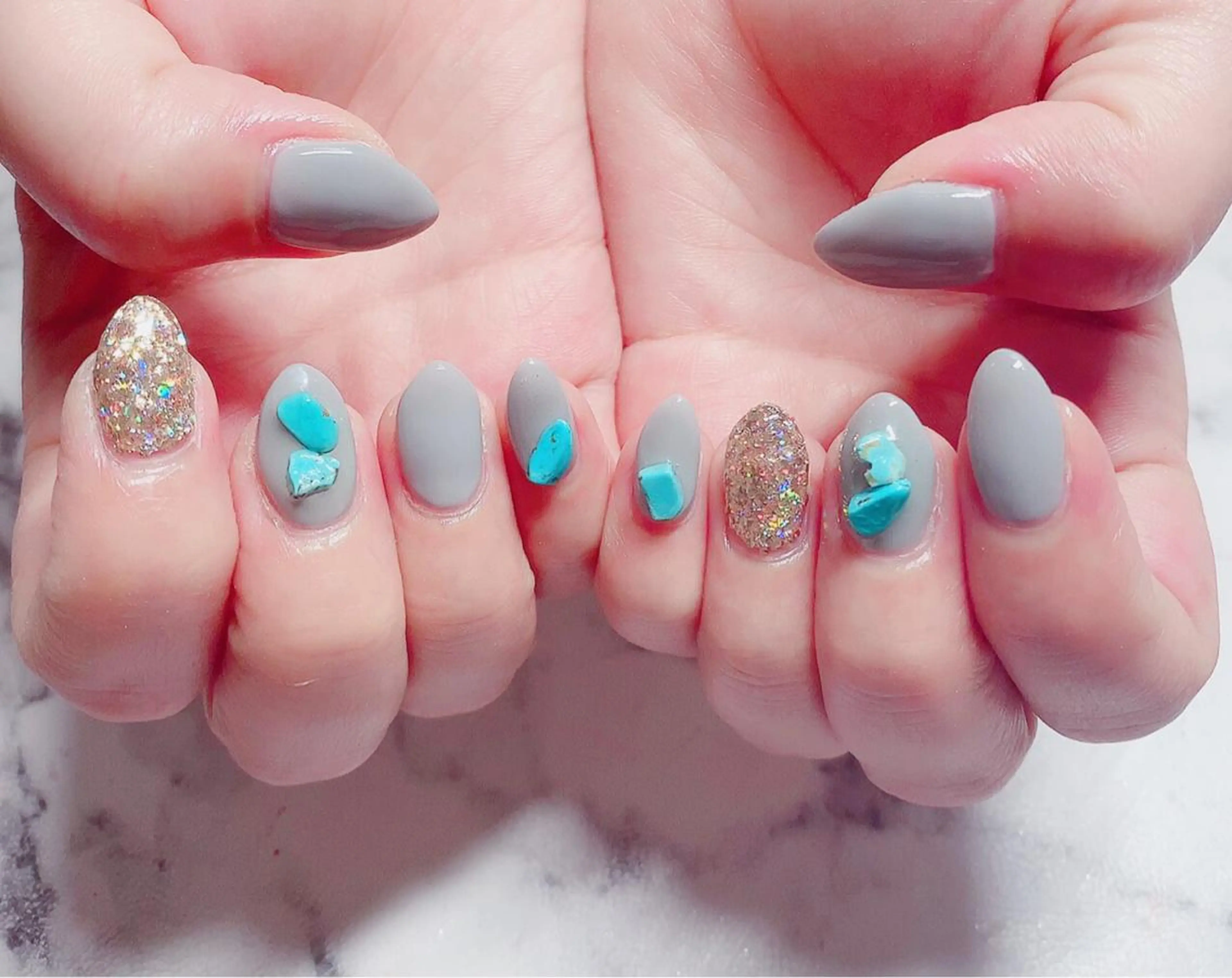 ネイル ハンドネイル マジック ミラーのネイルデザイン