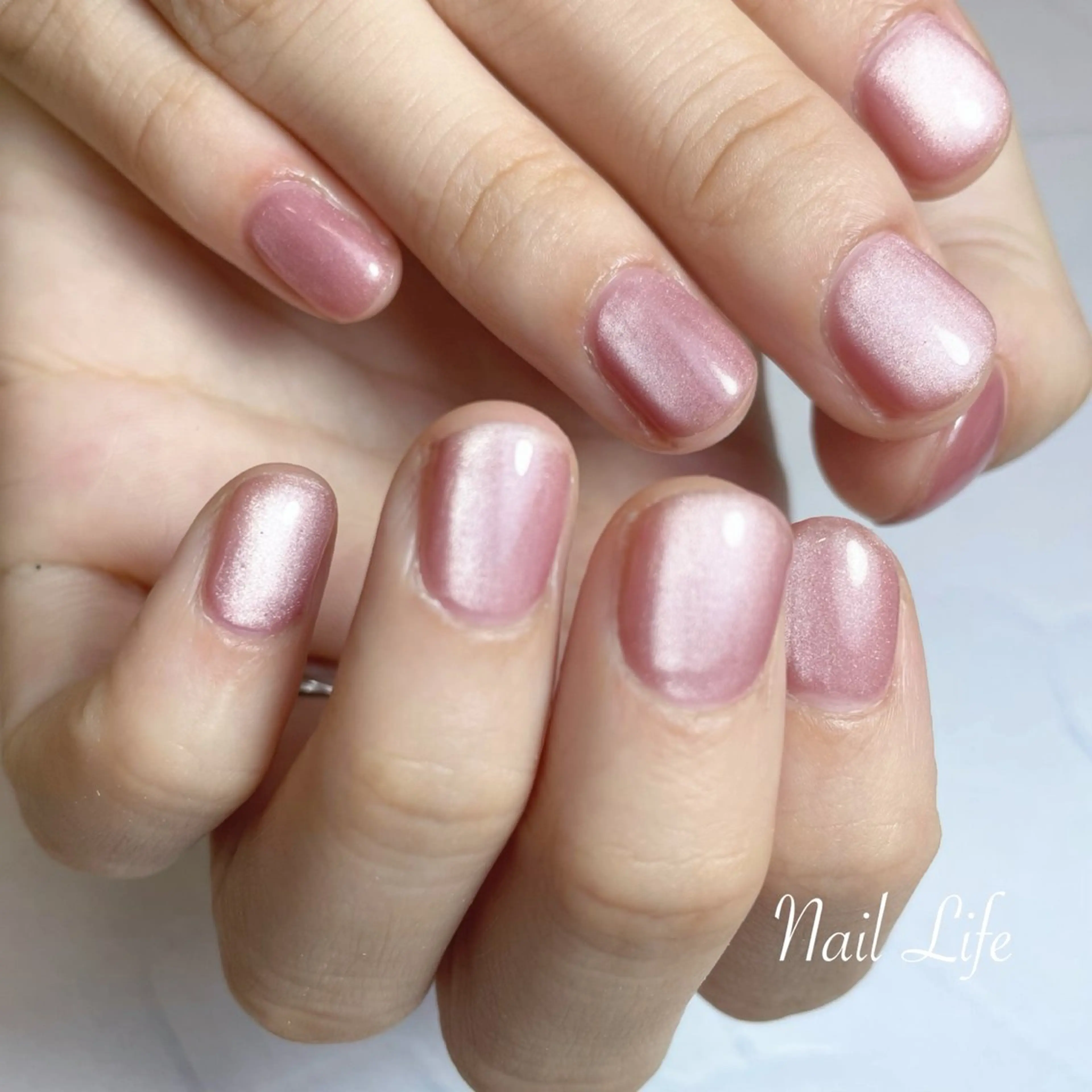 ネイル マグネットネイル ピンク ハンドネイル 大嶋 めぐみのネイルデザイン